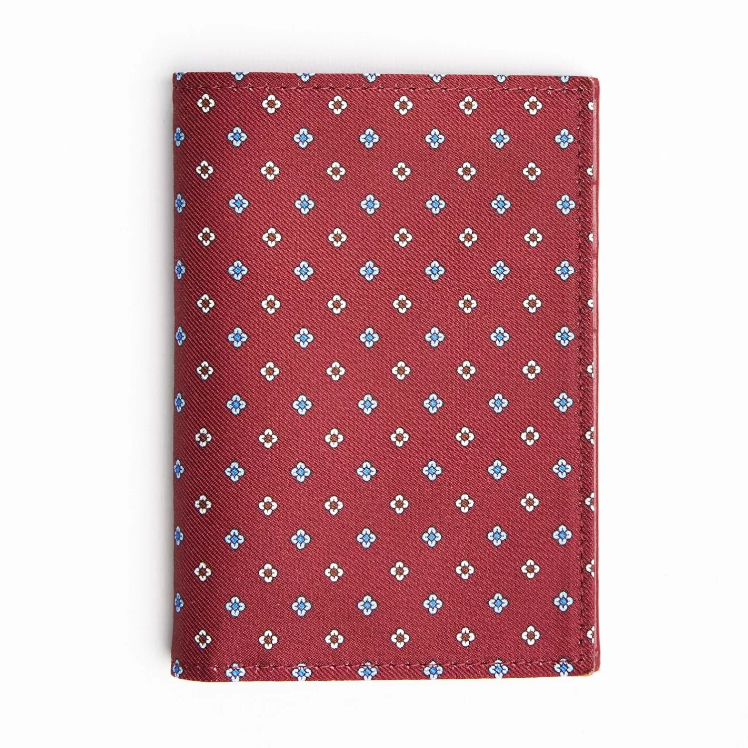 Burgundy Vertical Wallet In Silk And Leather>E.Marinella Sale