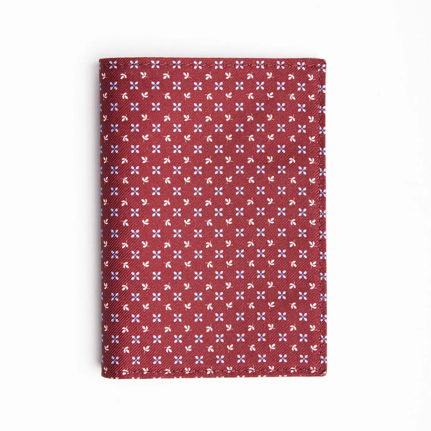 Burgundy Vertical Wallet In Silk And Leather>E.Marinella New