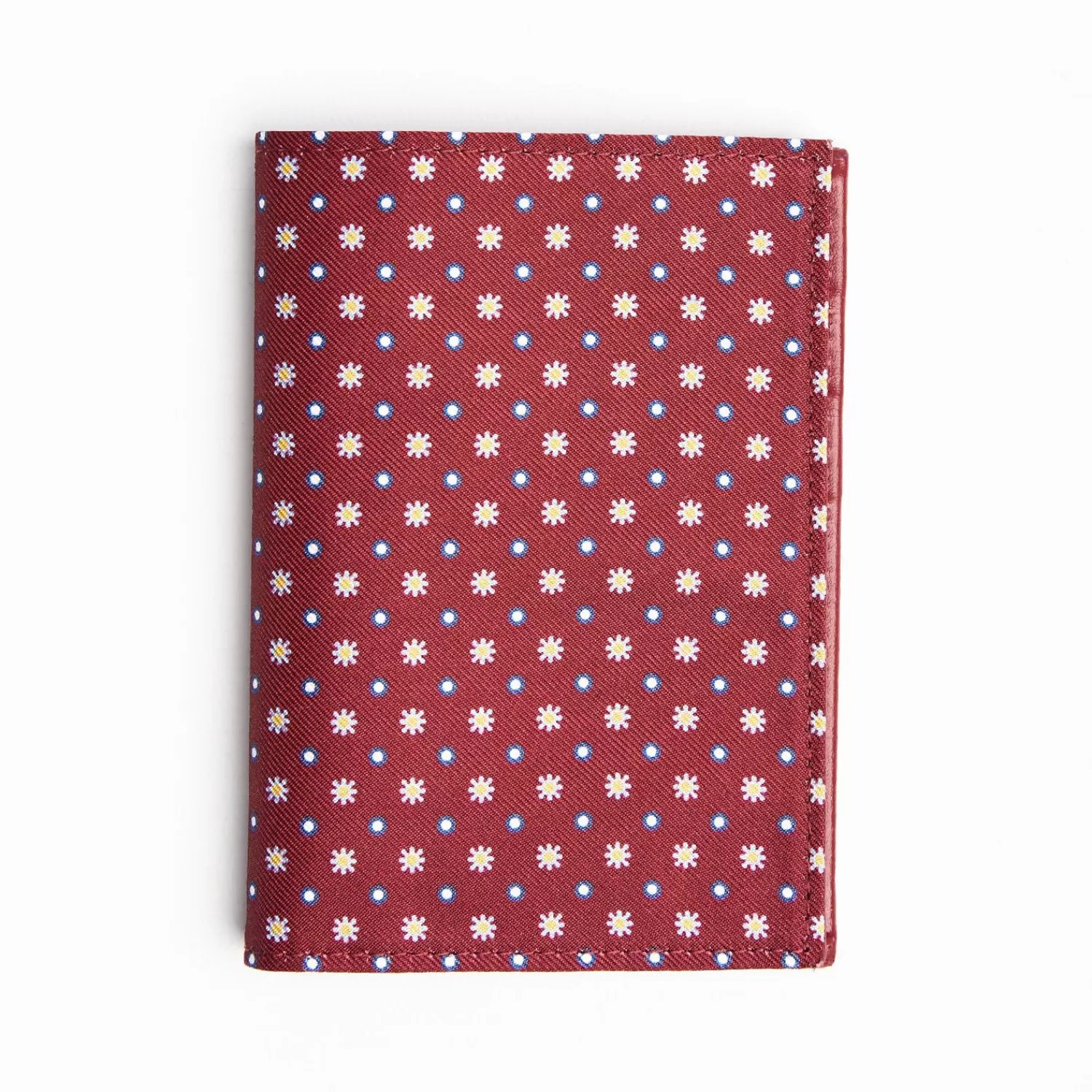 Burgundy Vertical Wallet In Silk And Leather>E.Marinella Clearance