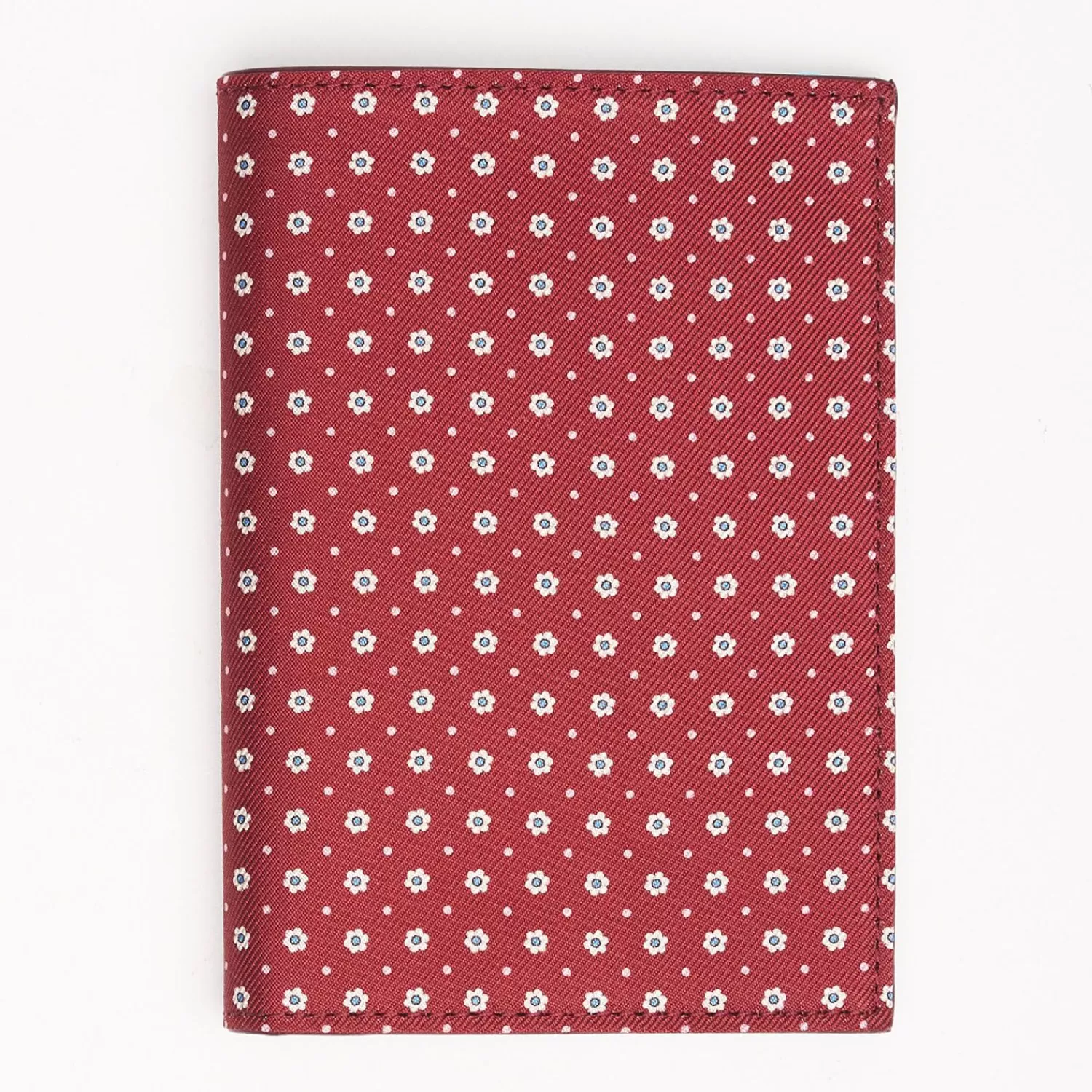Burgundy Vertical Wallet In Silk And Leather>E.Marinella Sale