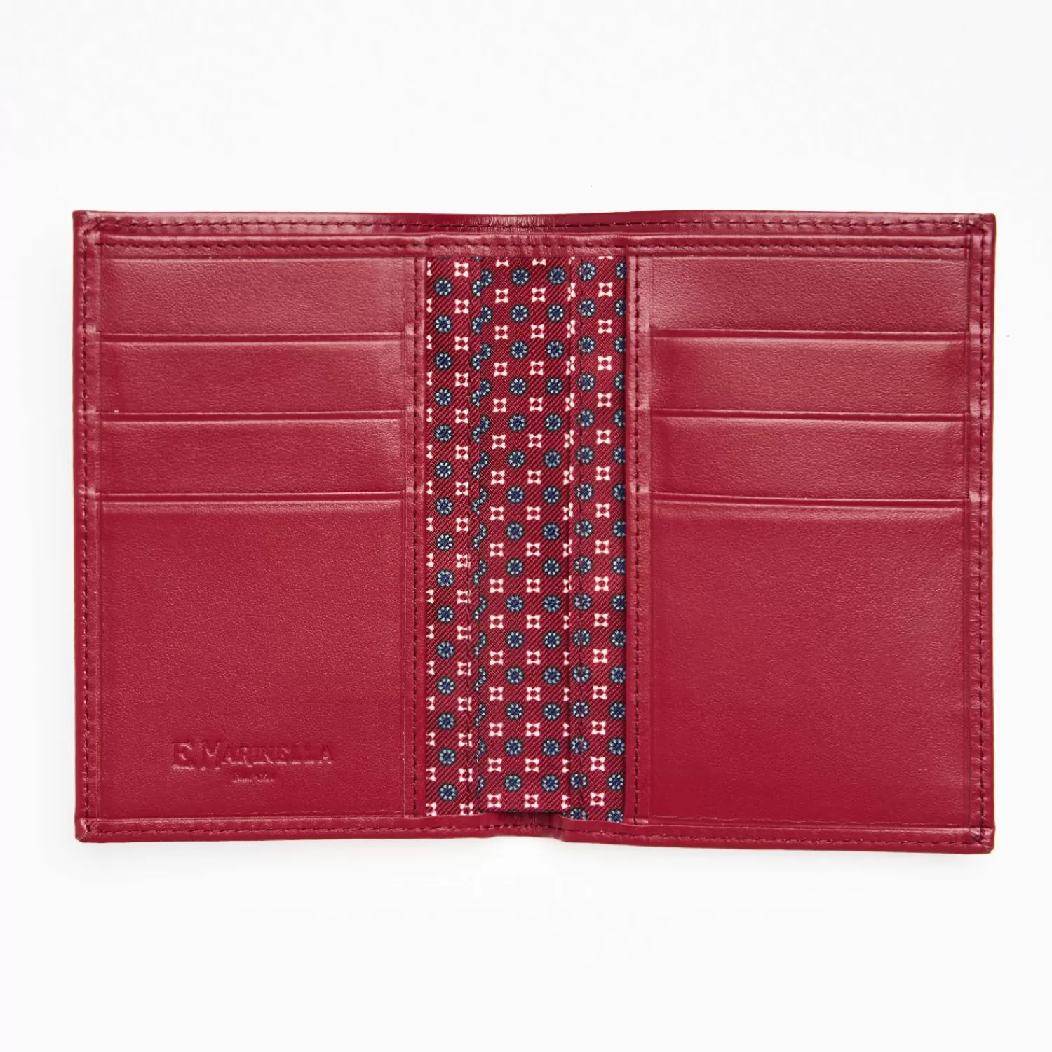 Burgundy Vertical Wallet In Silk And Leather>E.Marinella Best
