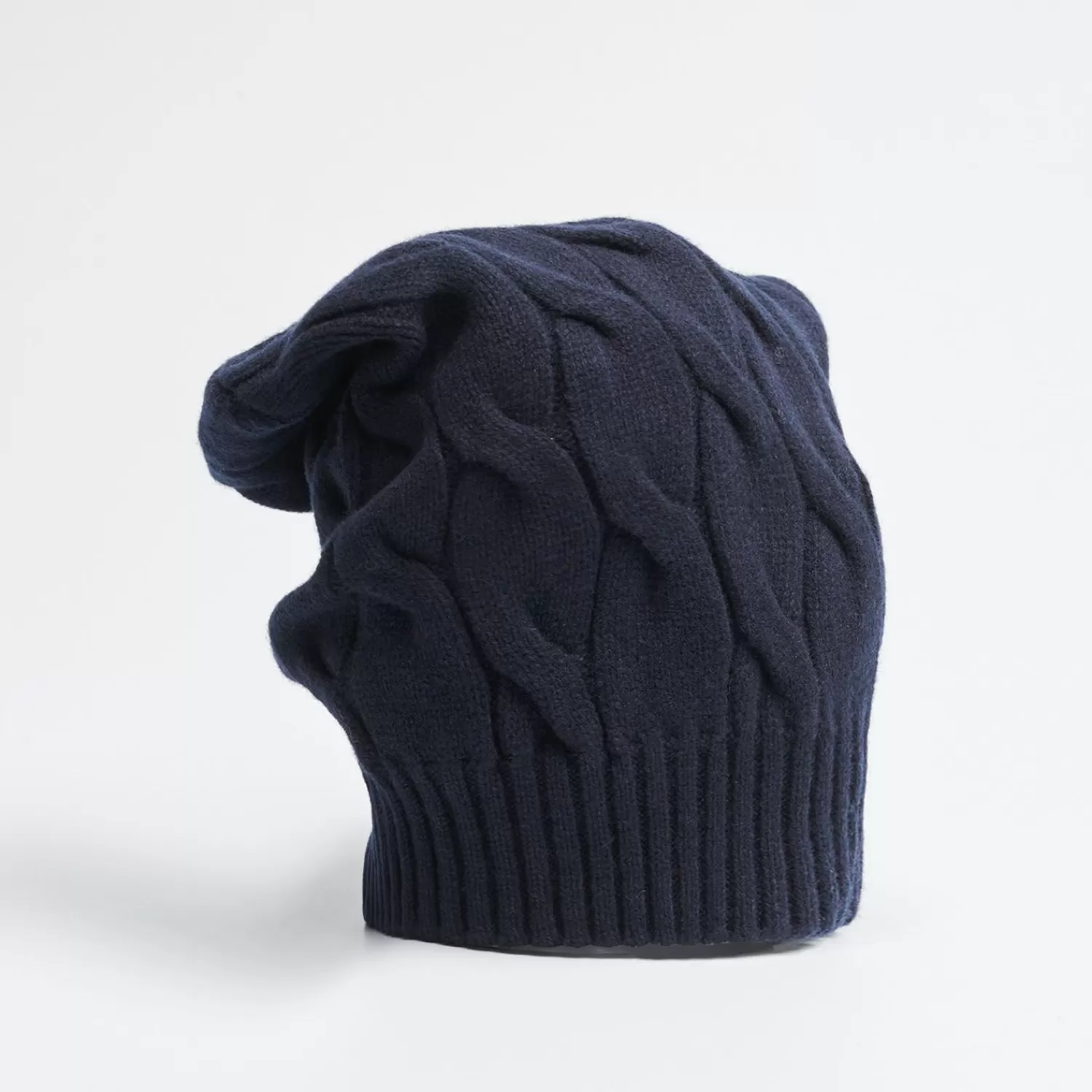 Cable-Knit Blue Wool Hat>E.Marinella Clearance