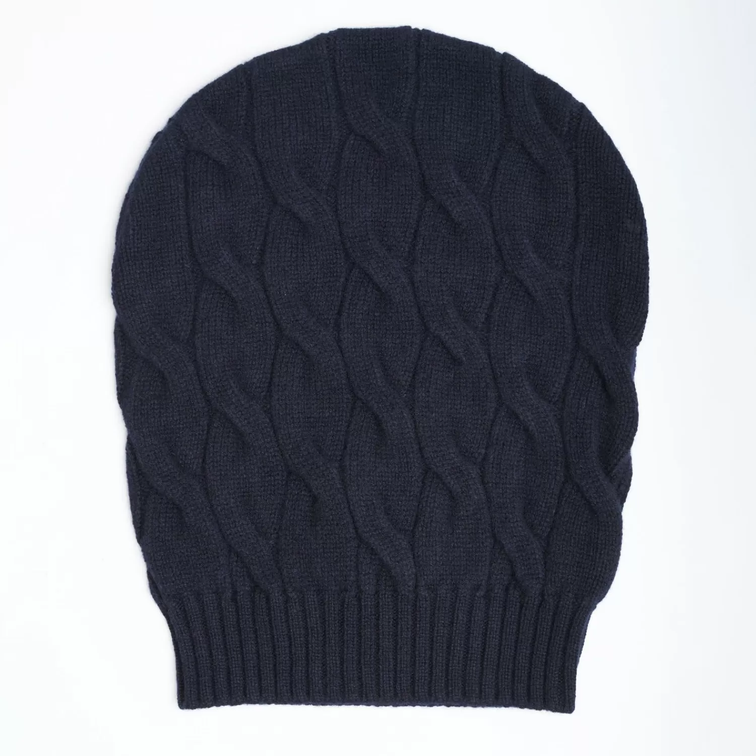 Cable-Knit Blue Wool Hat>E.Marinella Clearance