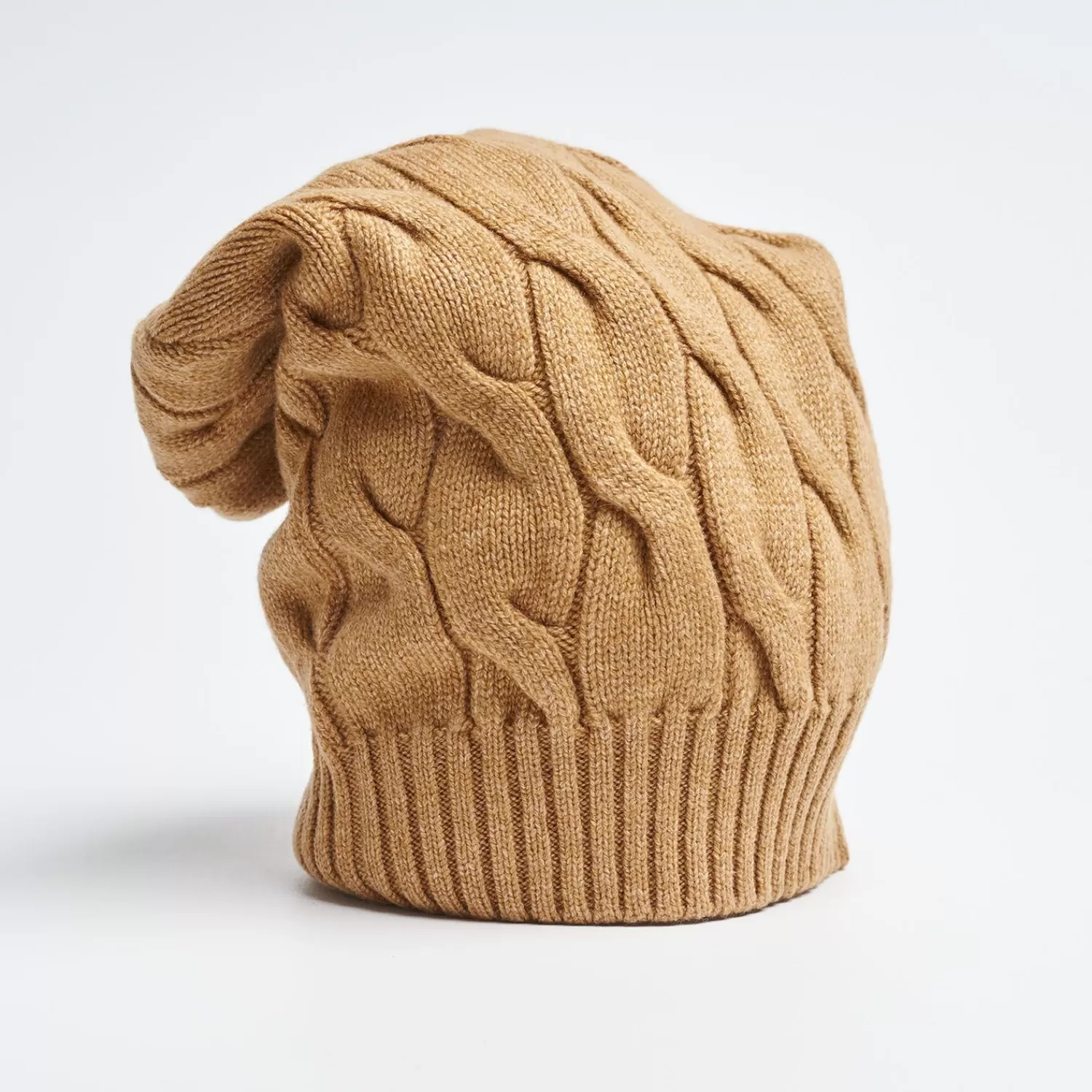 Cable-Knit Camel Wool Hat>E.Marinella Clearance