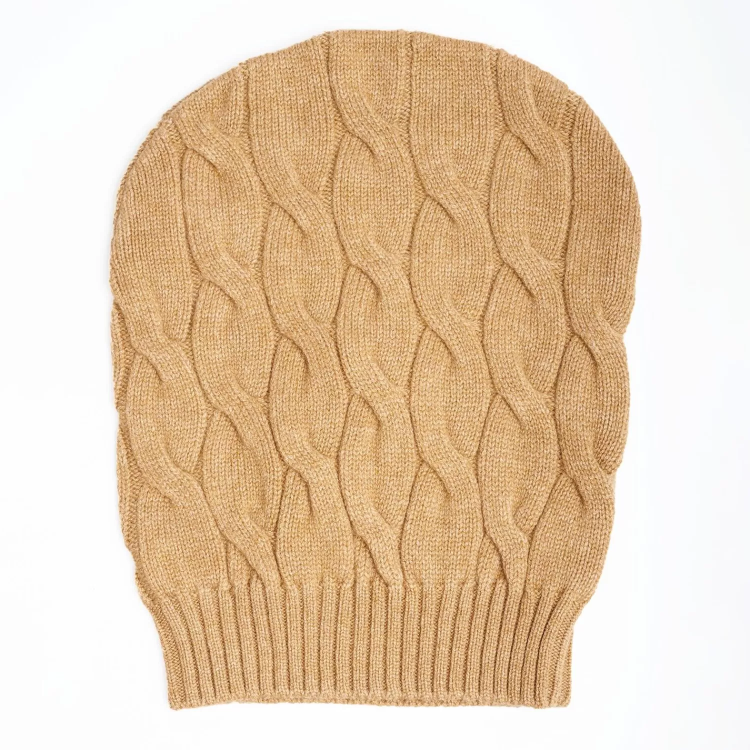 Cable-Knit Camel Wool Hat>E.Marinella Clearance