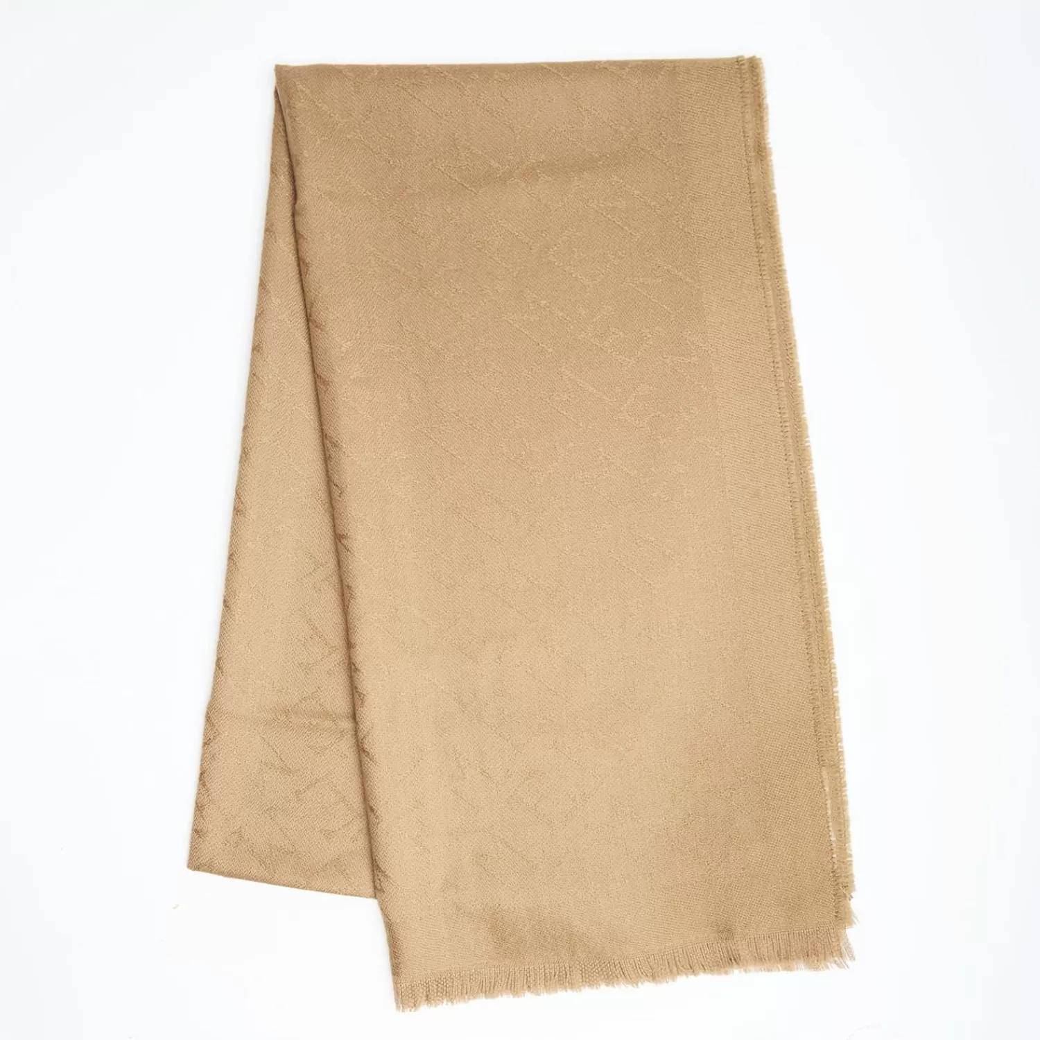 Camel Em Logo Scarf In Wool And Cashmere>E.Marinella Cheap