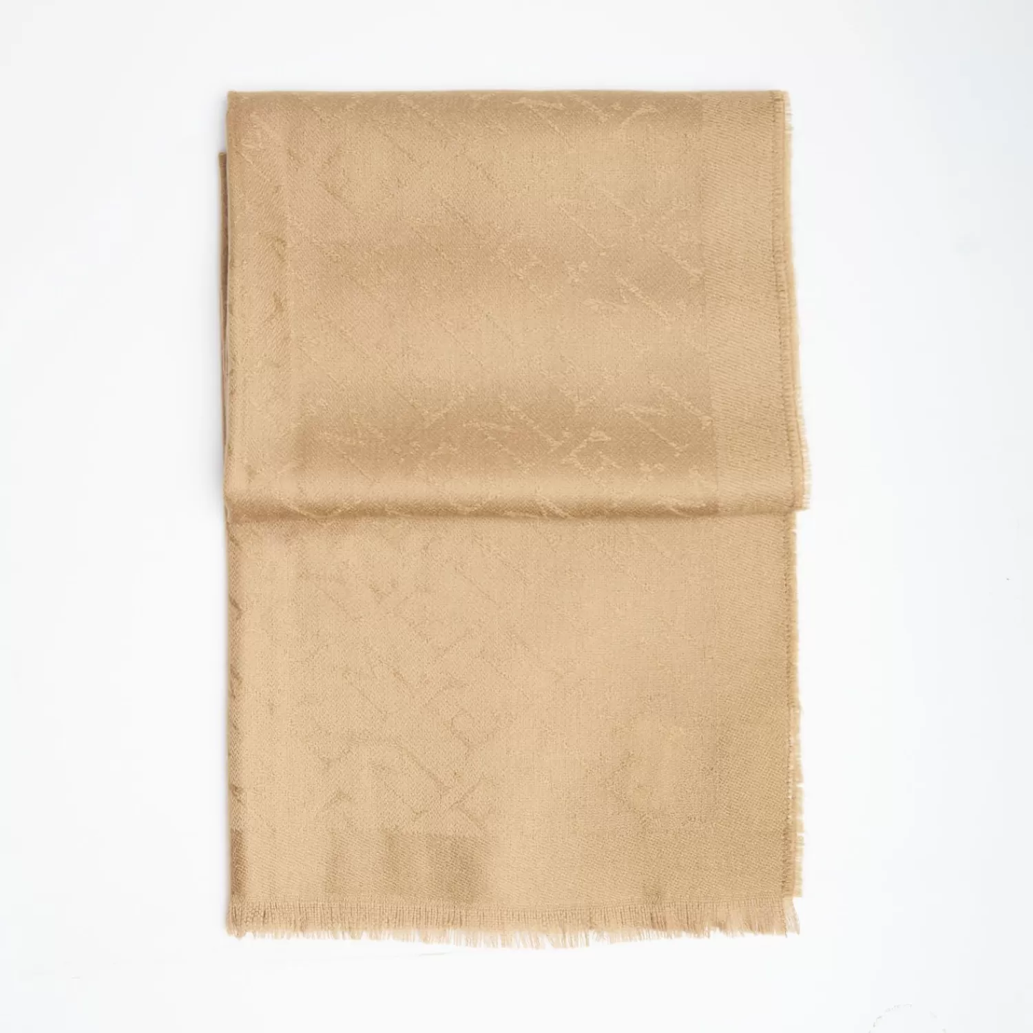 Camel Em Logo Scarf In Wool And Cashmere>E.Marinella Cheap