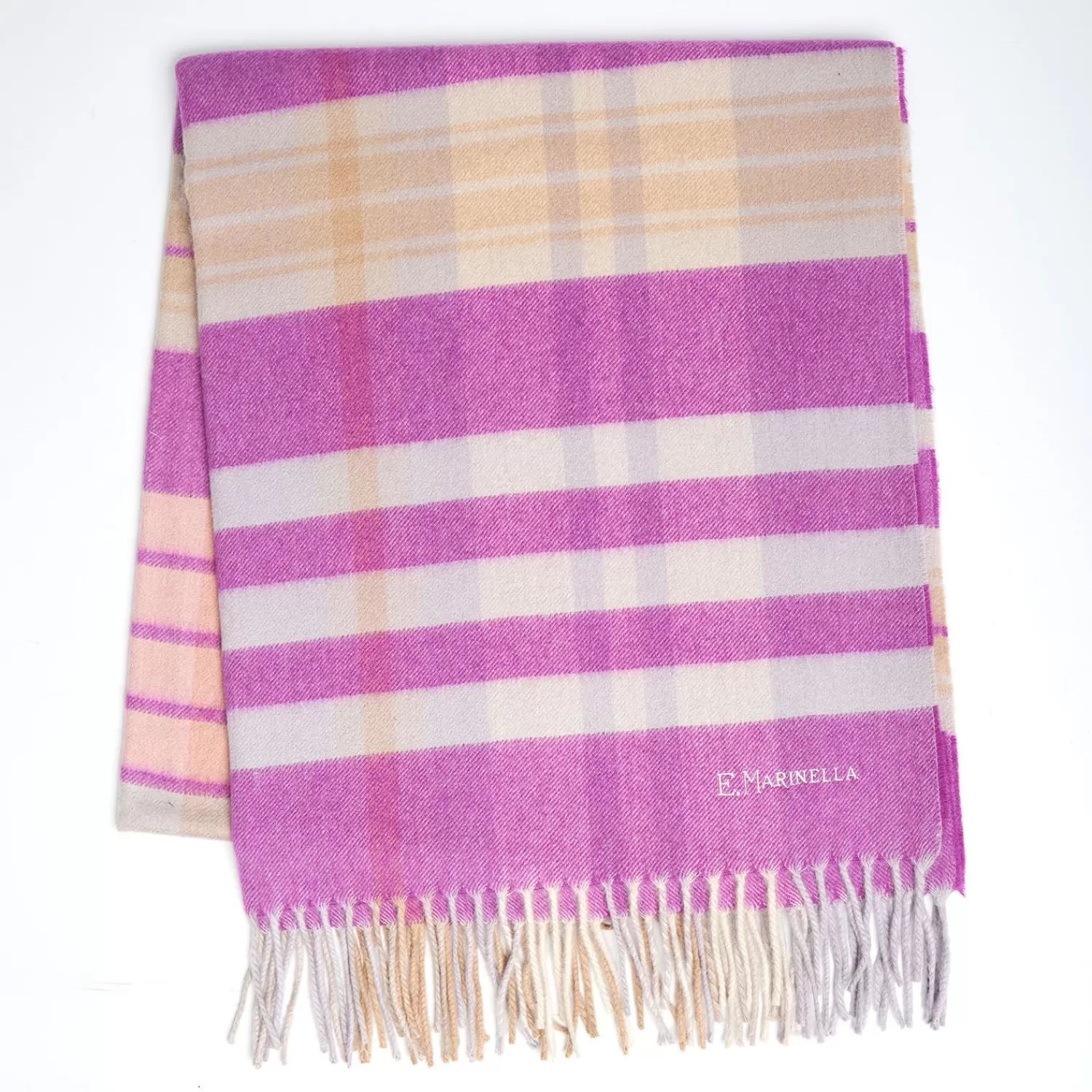 Cashmere Stole With Check Design>E.Marinella Best Sale