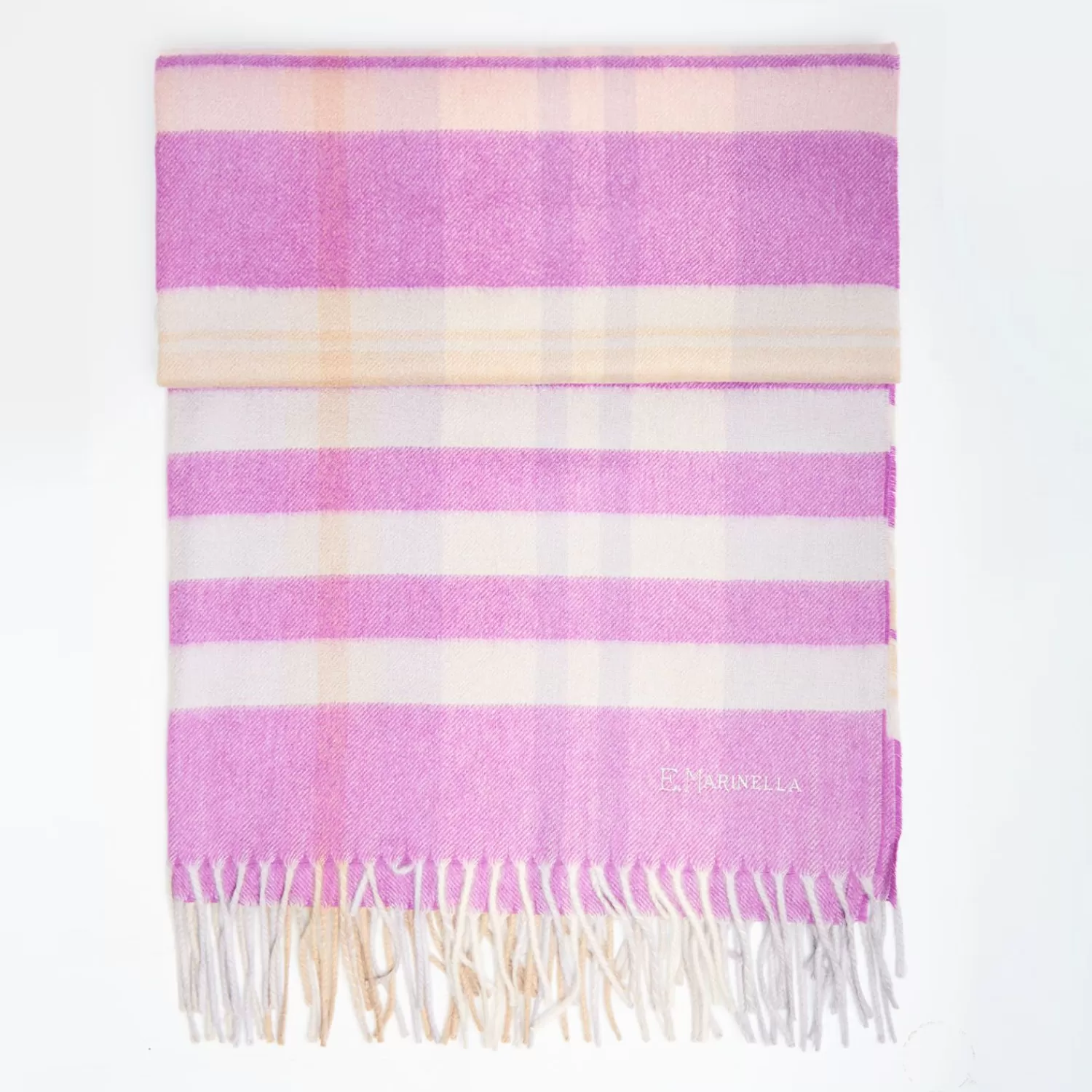 Cashmere Stole With Check Design>E.Marinella Best Sale