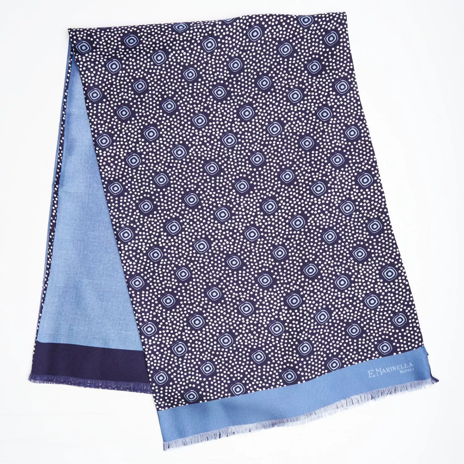 Dark And Light Blue Double Silk Scarf>E.Marinella Discount