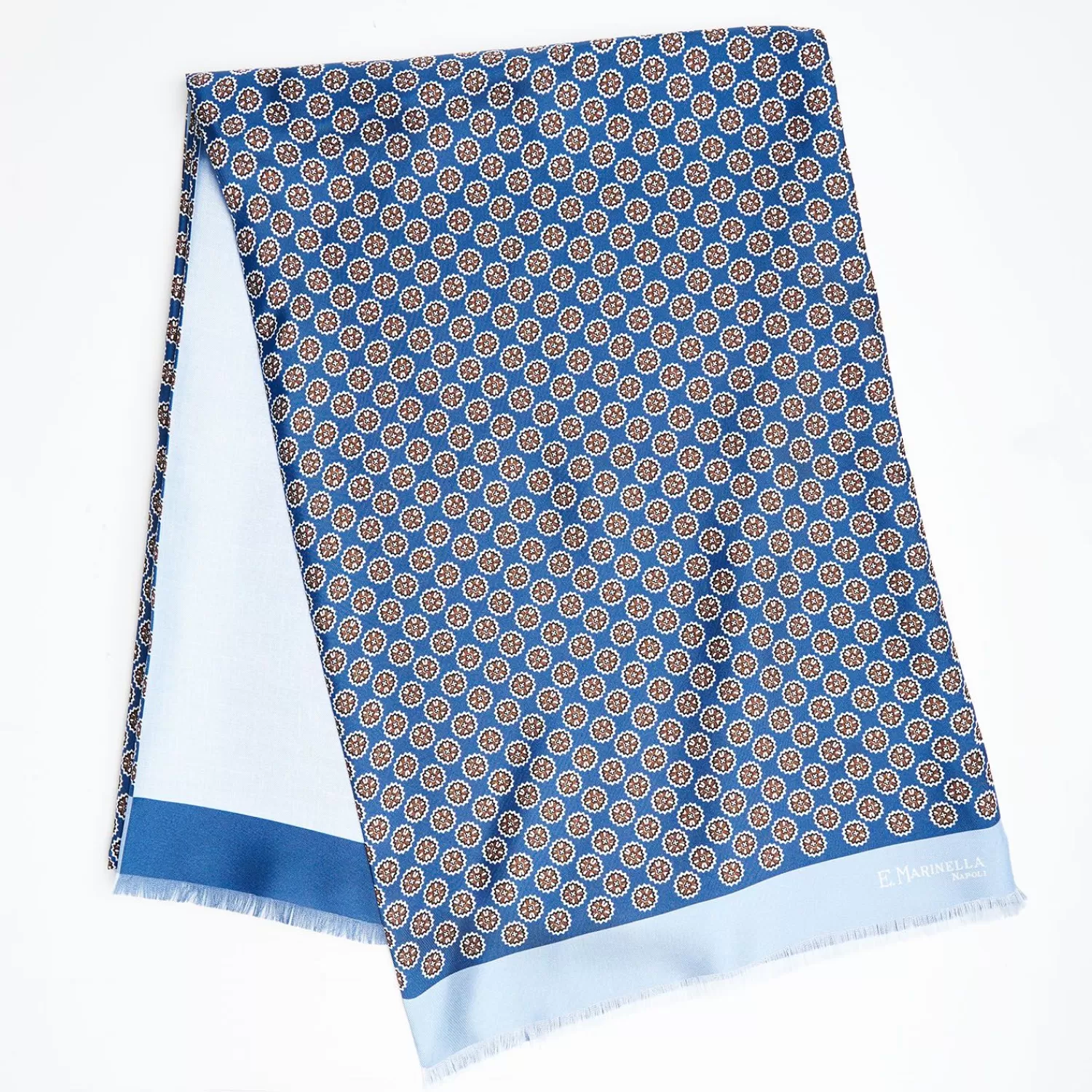 Dark And Light Blue Double Silk Scarf>E.Marinella Hot