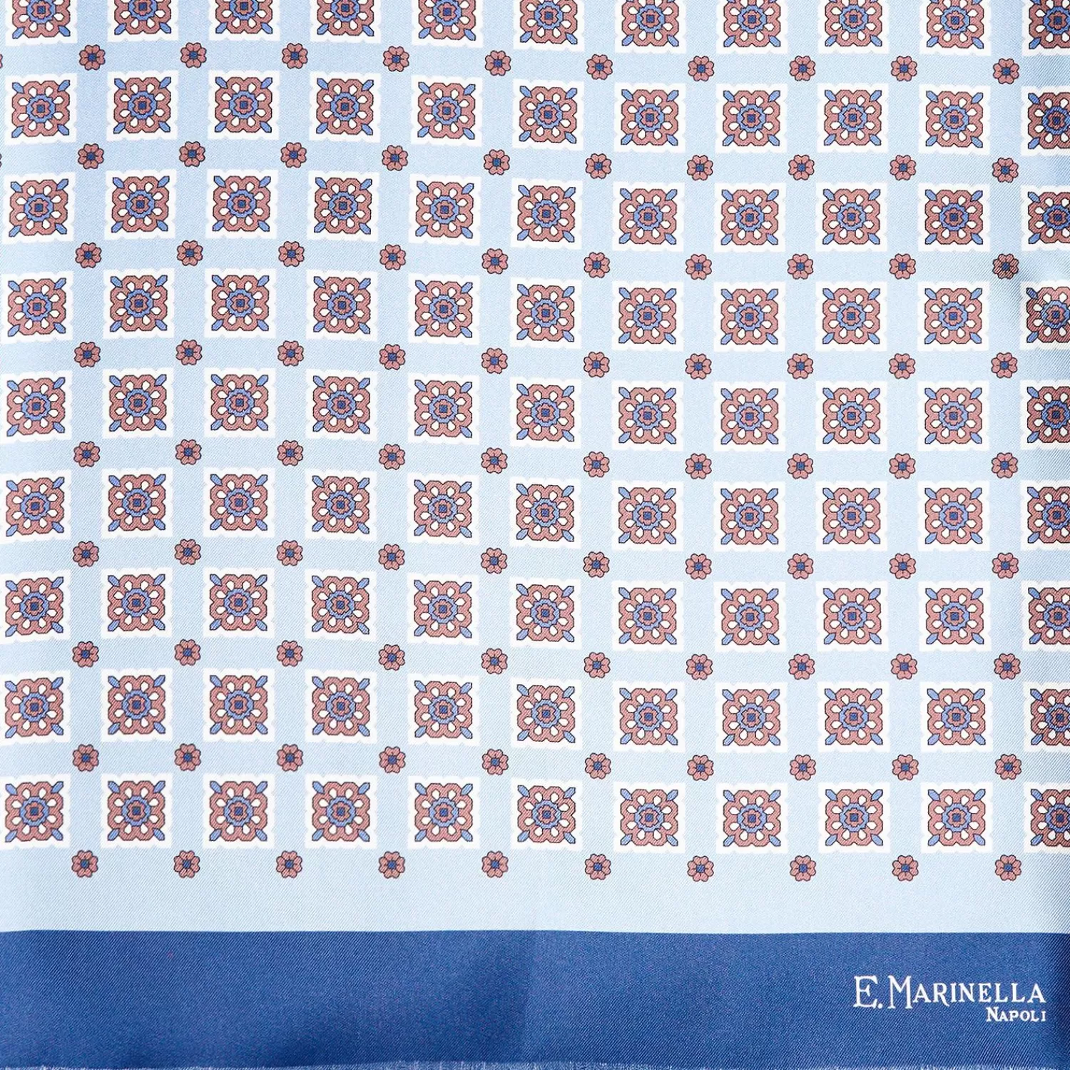 Dark And Light Blue Double Silk Scarf>E.Marinella Outlet