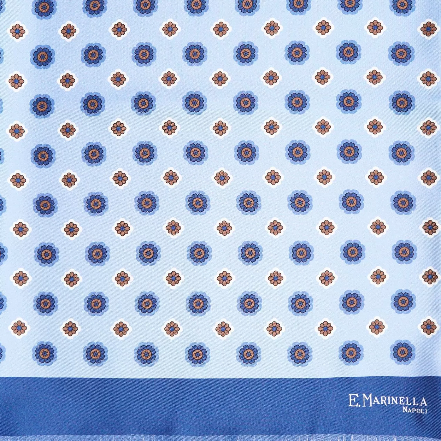 Dark And Light Blue Double Silk Scarf>E.Marinella Fashion