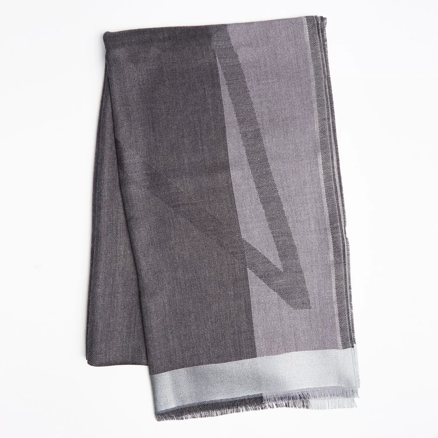 Dark And Light Gray Cashmere Scarf With Pearl Gray Silk Detail>E.Marinella Discount