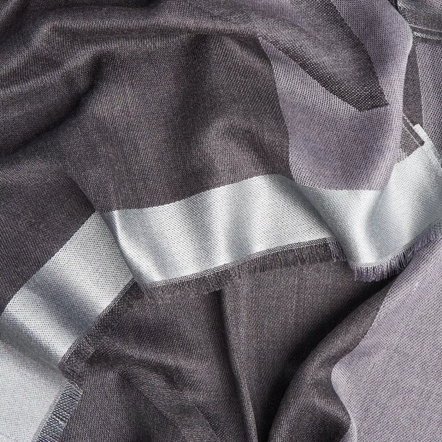 Dark And Light Gray Cashmere Scarf With Pearl Gray Silk Detail>E.Marinella Discount