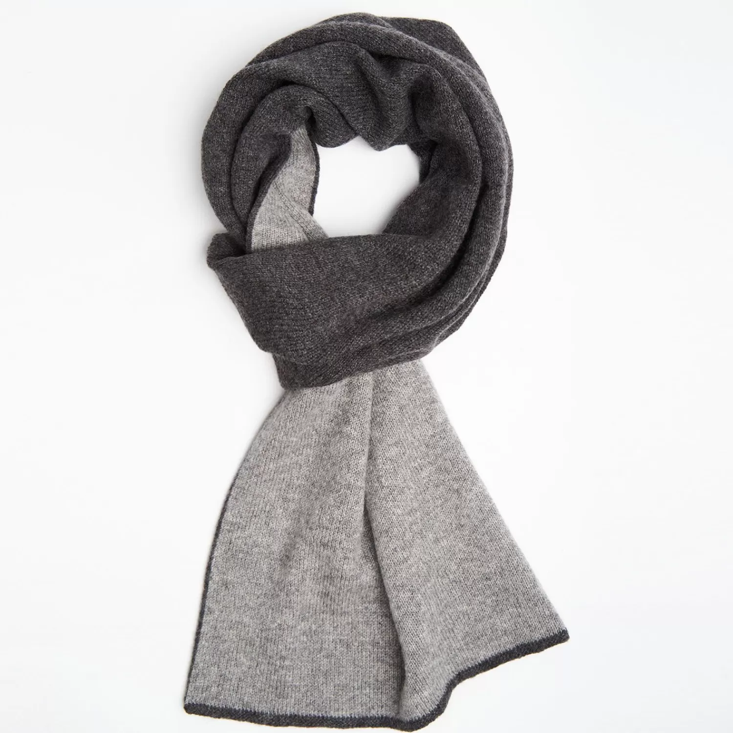 Dark And Light Gray Two-Tone Solid Cashmere Neck Warmer>E.Marinella Sale