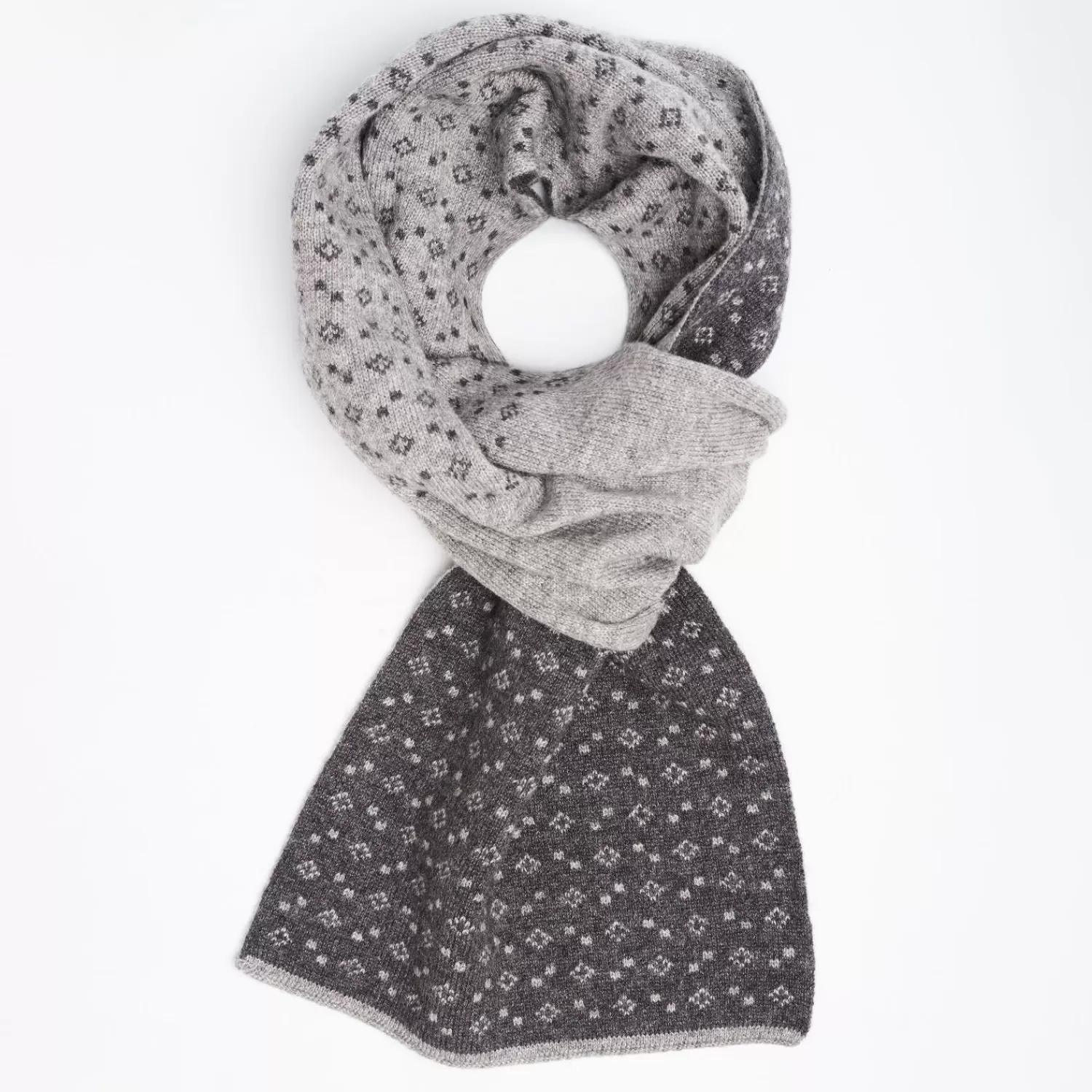 Dark And Light Grey Two-Tone Cashmere Neck Warmer>E.Marinella Cheap