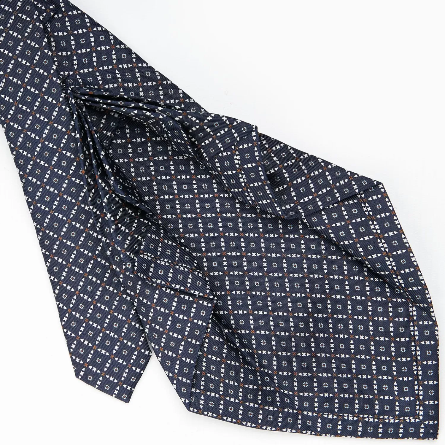 Dark Blue 9 Fold Sartorial Silk Tie Small Flower Pattern>E.Marinella Flash Sale