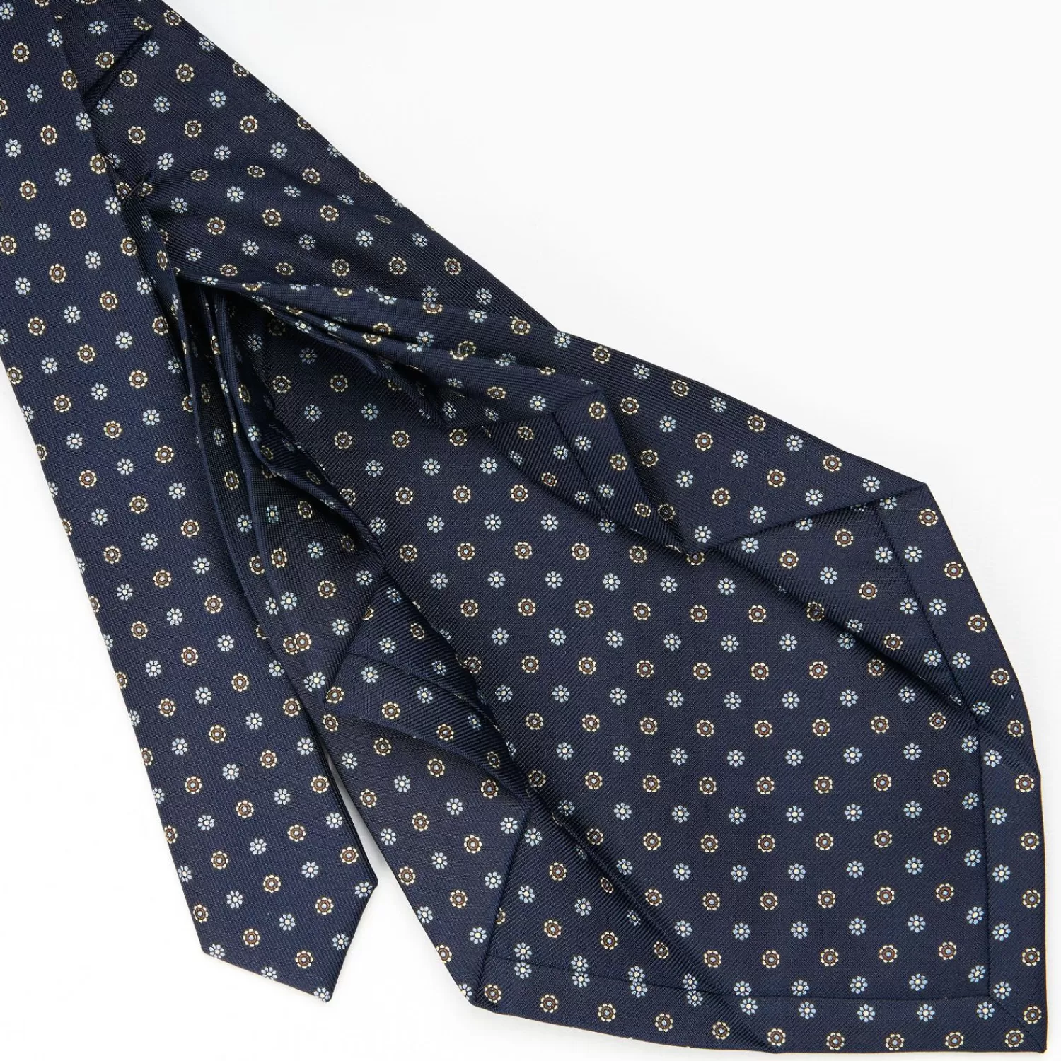 Dark Blue 9 Fold Sartorial Silk Tie Small Flower Pattern>E.Marinella Cheap