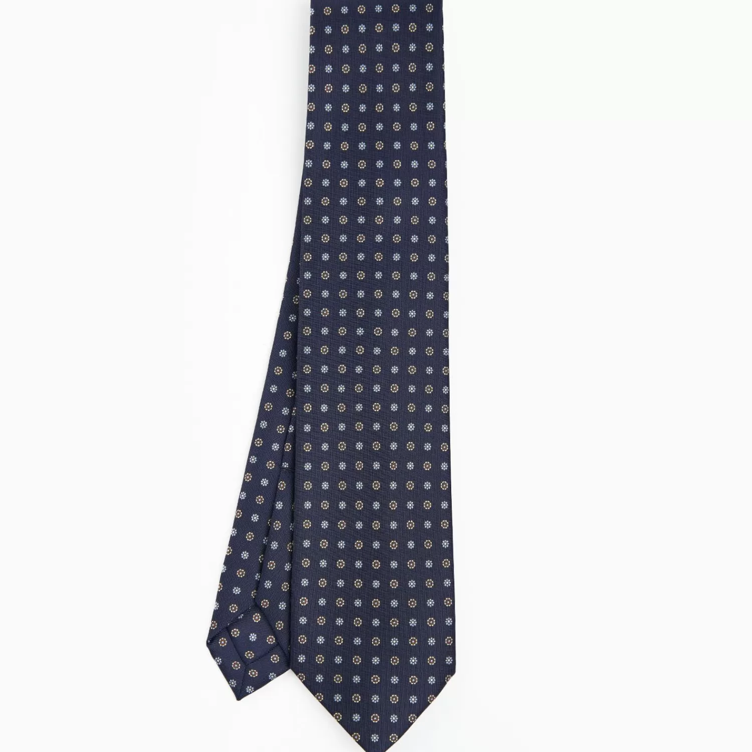 Dark Blue 9 Fold Sartorial Silk Tie Small Flower Pattern>E.Marinella Cheap