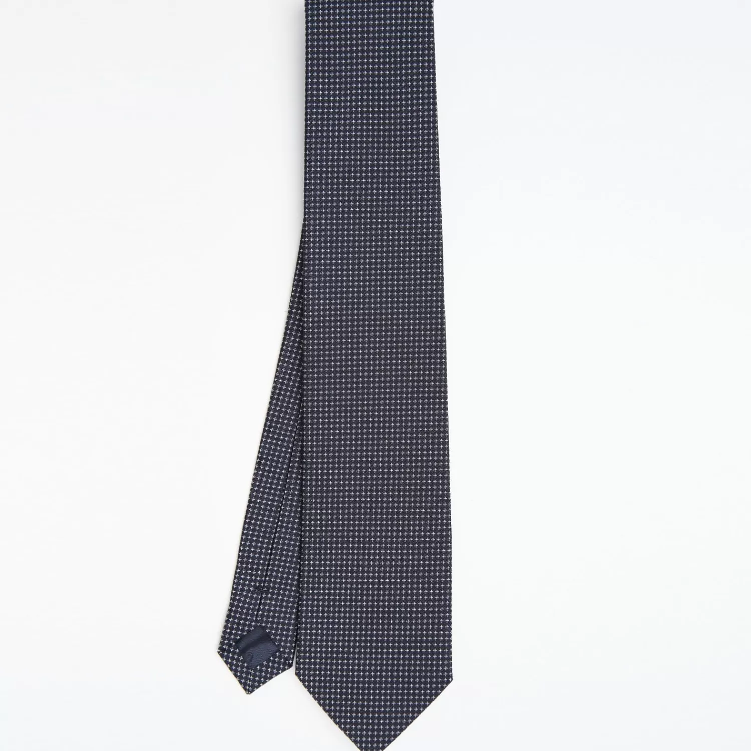 Dark Blue Ceremonial Jacquard Silk Tie - Small Geometric Pattern>E.Marinella Discount