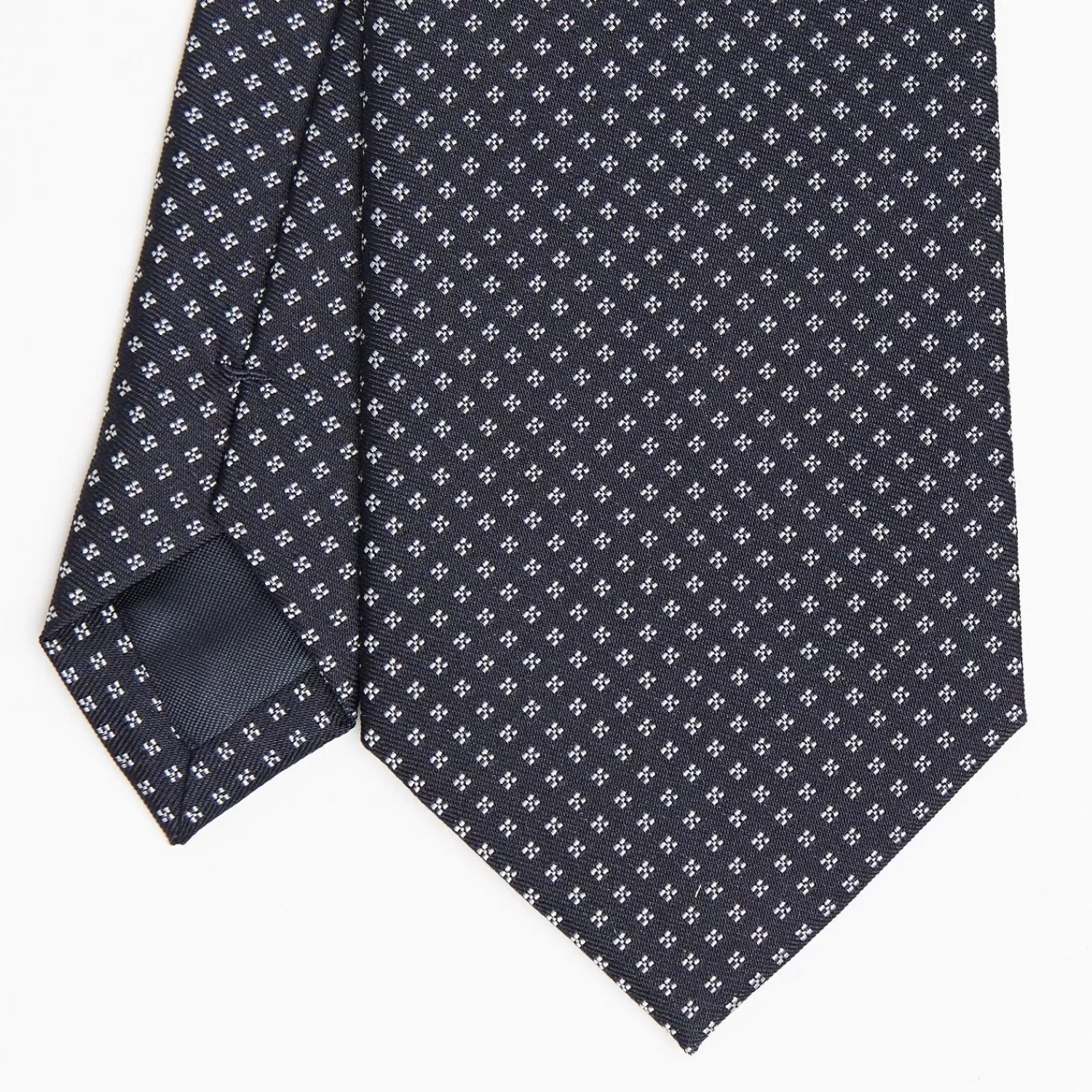 Dark Blue Ceremonial Jacquard Silk Tie Small Geometric Pattern>E.Marinella Clearance