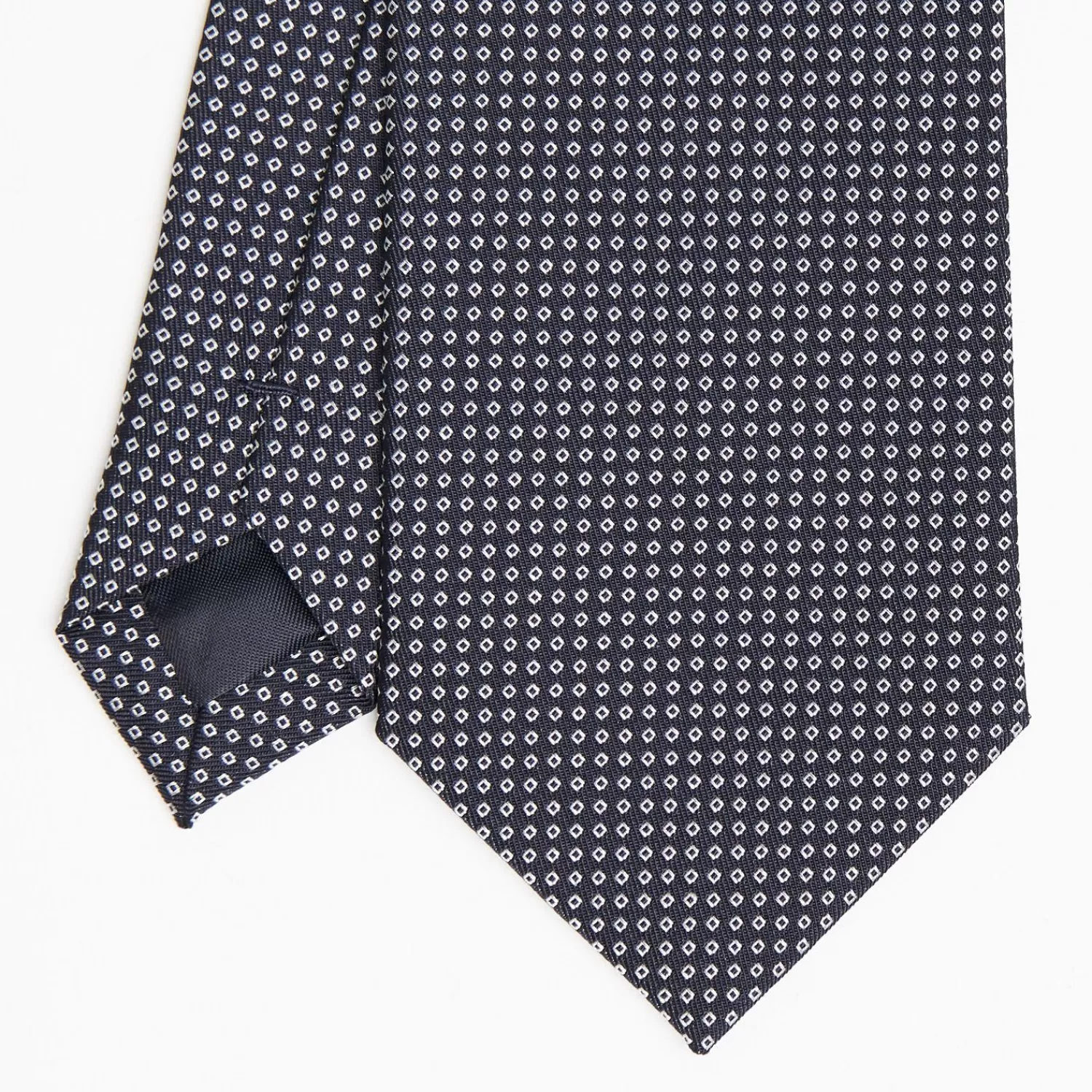 Dark Blue Ceremonial Jacquard Silk Tie Small Geometric Pattern>E.Marinella Clearance