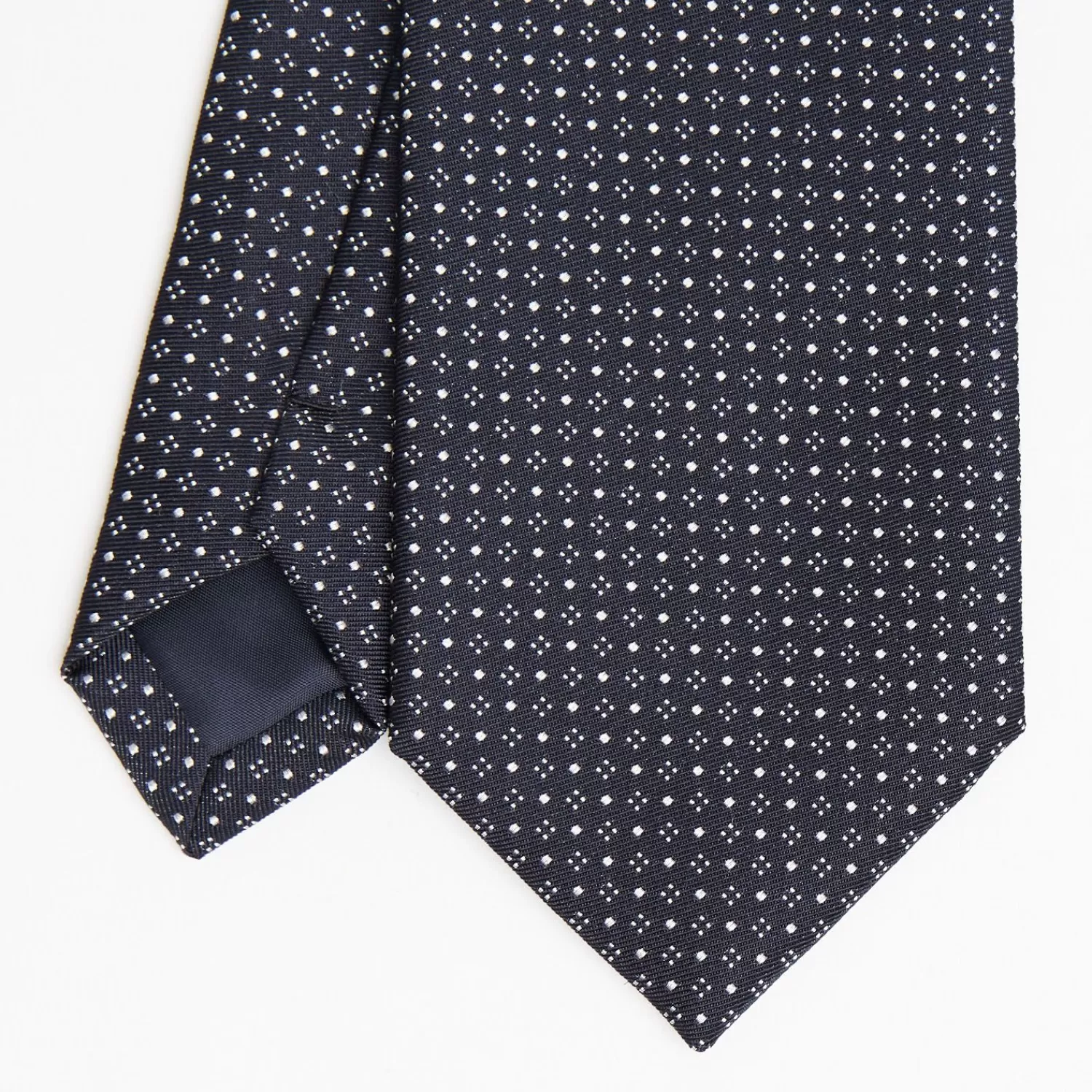 Dark Blue Ceremonial Jacquard Silk Tie Small Geometric Pattern>E.Marinella Clearance