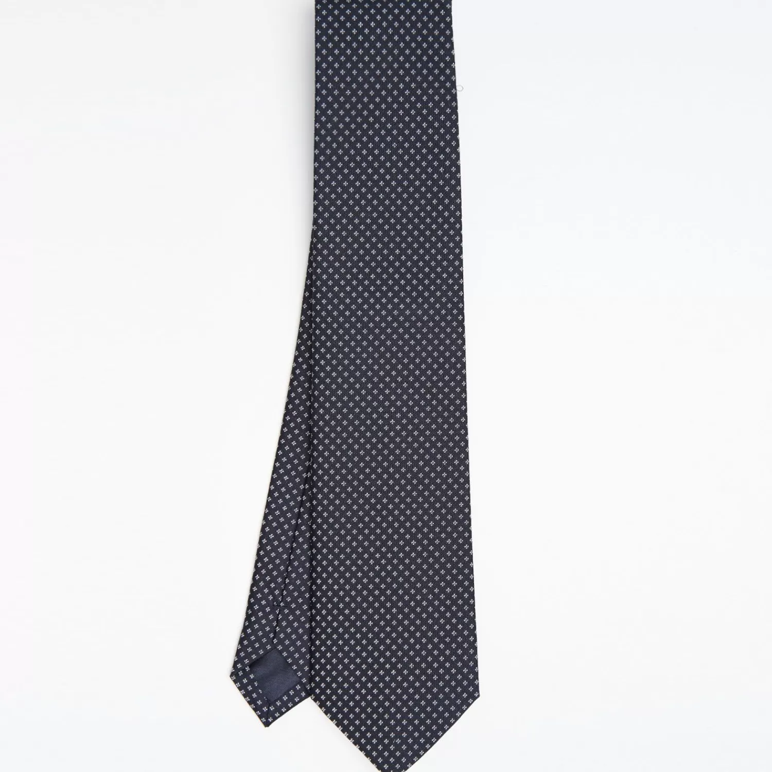 Dark Blue Ceremonial Jacquard Silk Tie Small Geometric Pattern>E.Marinella Clearance