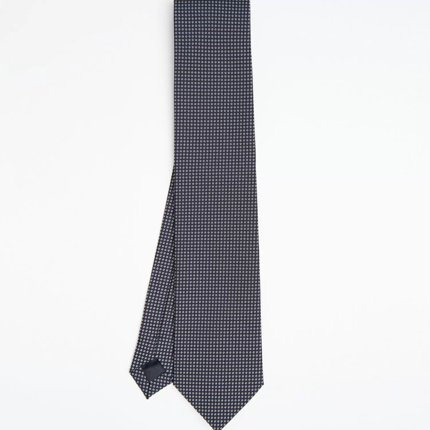 Dark Blue Ceremonial Jacquard Silk Tie Small Geometric Pattern>E.Marinella Clearance