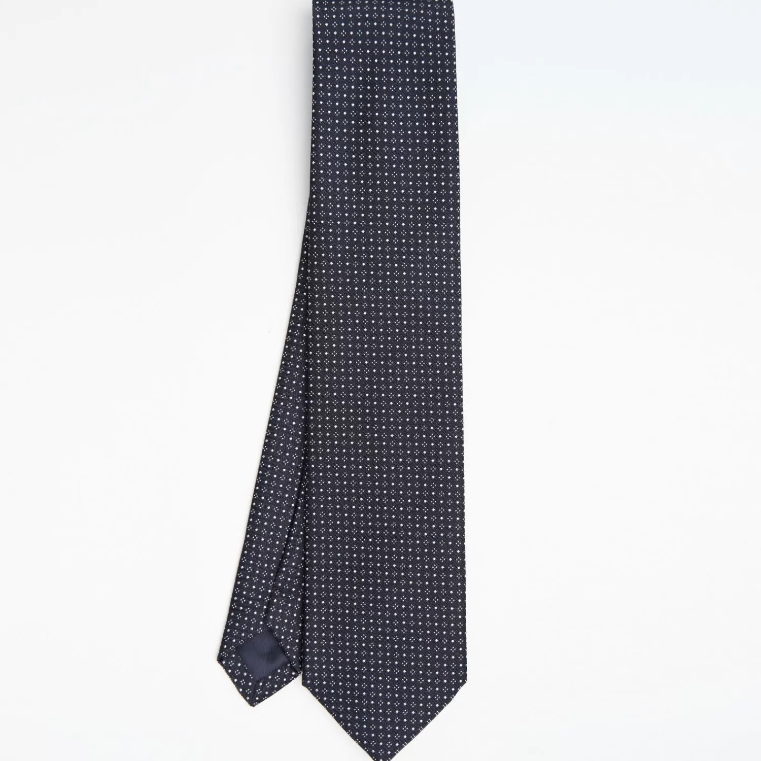 Dark Blue Ceremonial Jacquard Silk Tie Small Geometric Pattern>E.Marinella Clearance