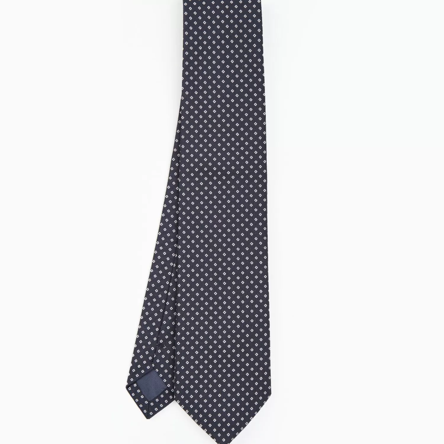 Dark Blue Ceremonial Jacquard Silk Tie Small Geometric Pattern>E.Marinella Cheap