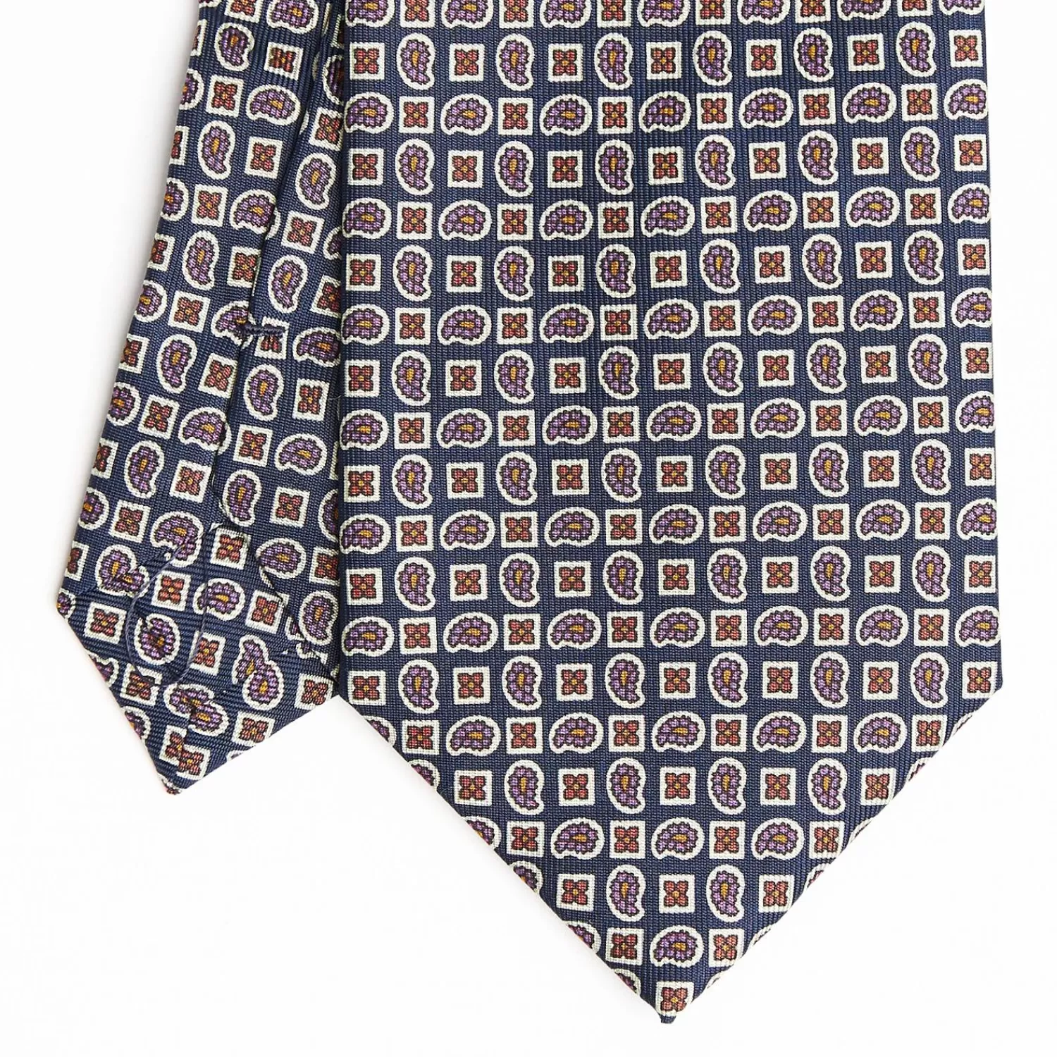 Dark Blue Extra Long Sartorial Silk Tie - Paisley Pattern>E.Marinella Cheap