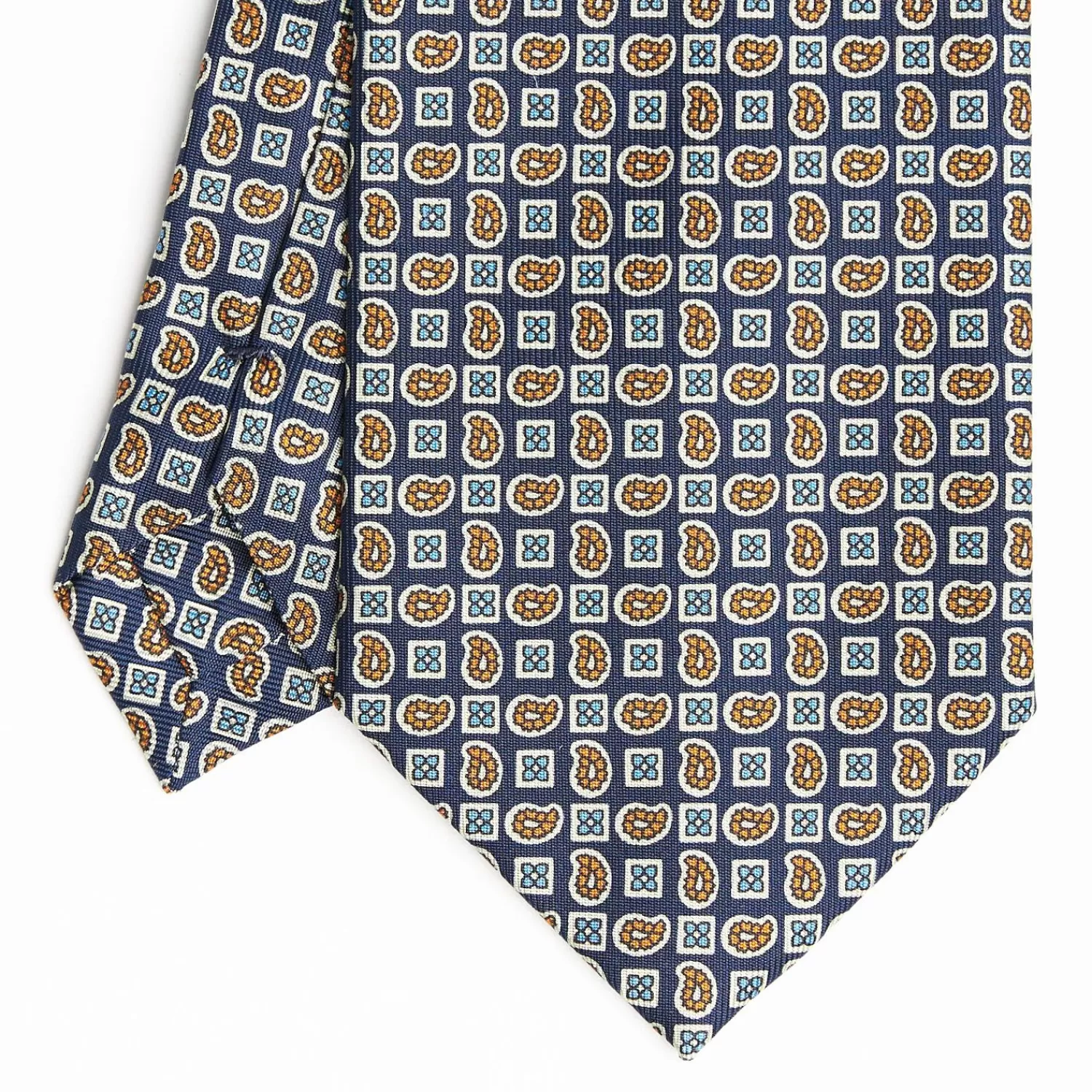 Dark Blue Extra Long Sartorial Silk Tie - Paisley Pattern>E.Marinella Cheap