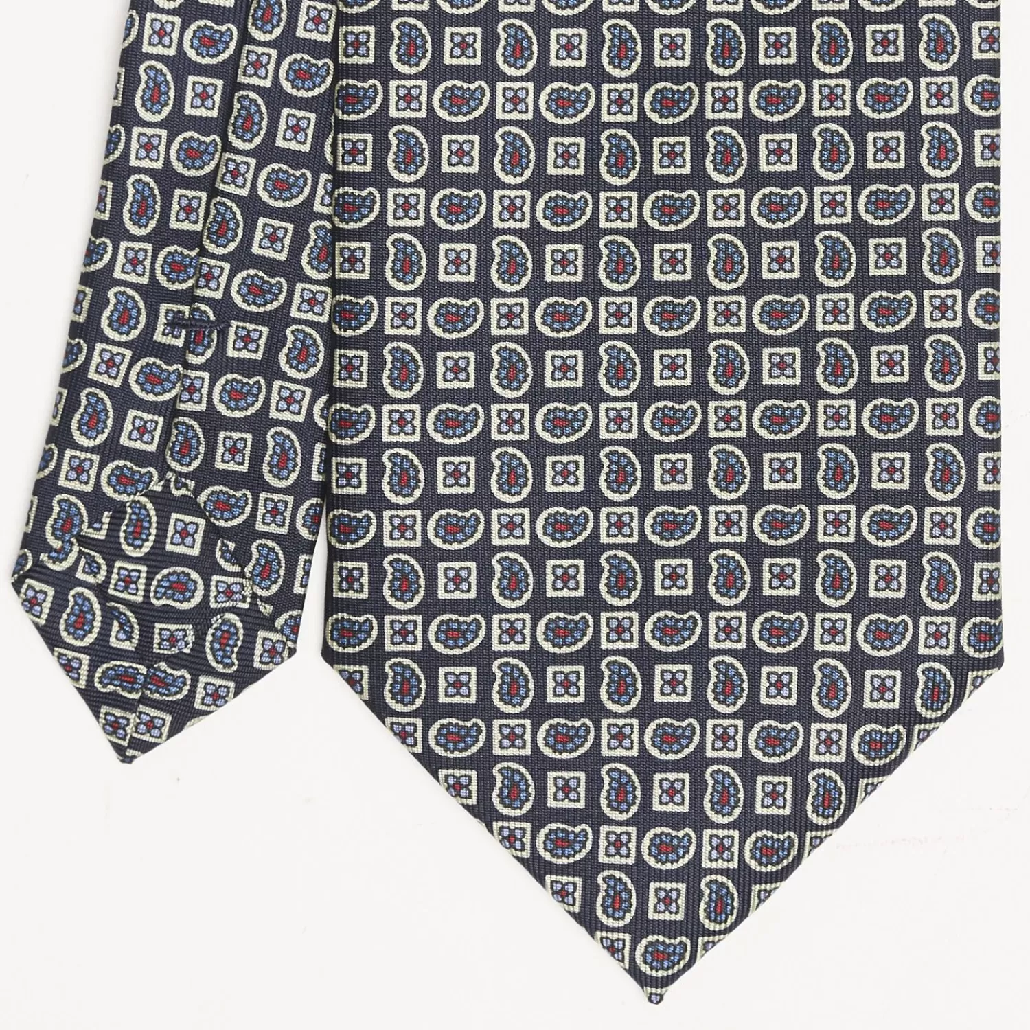 Dark Blue Extra Long Sartorial Silk Tie - Paisley Pattern>E.Marinella Cheap