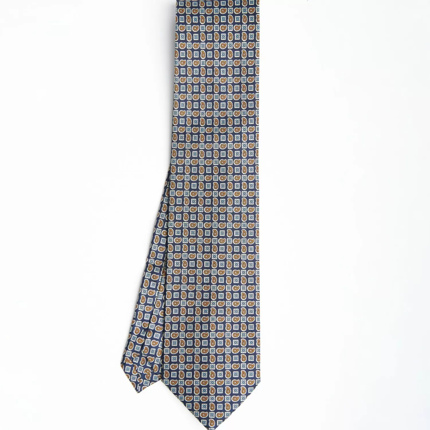Dark Blue Extra Long Sartorial Silk Tie - Paisley Pattern>E.Marinella Cheap