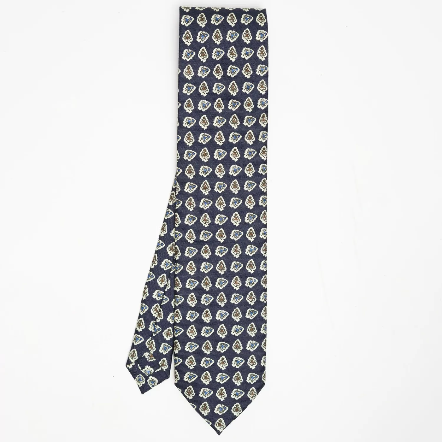 Dark Blue Heritage Collection Silk Tie - Large Flower Pattern>E.Marinella Hot