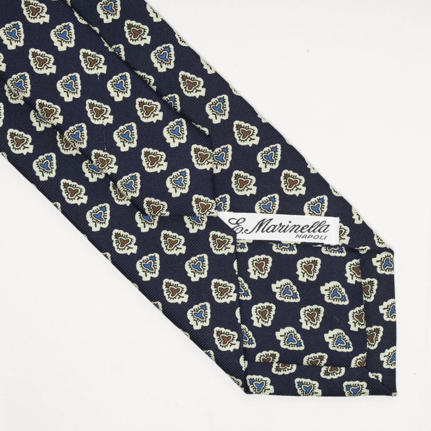 Dark Blue Heritage Collection Silk Tie - Large Flower Pattern>E.Marinella Hot