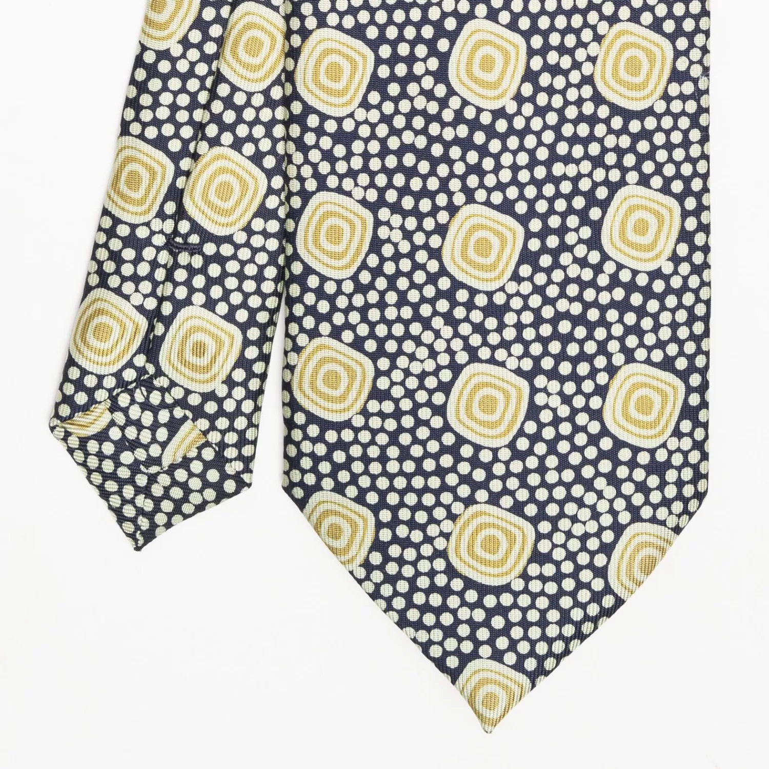 Dark Blue Heritage Collection Silk Tie - Large Geometric Pattern>E.Marinella Hot