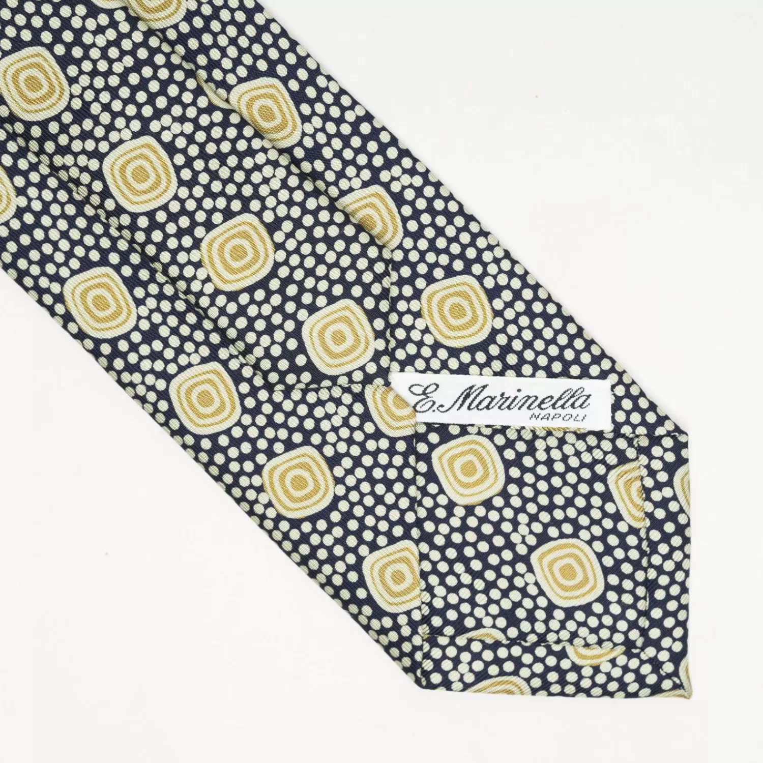 Dark Blue Heritage Collection Silk Tie - Large Geometric Pattern>E.Marinella Hot
