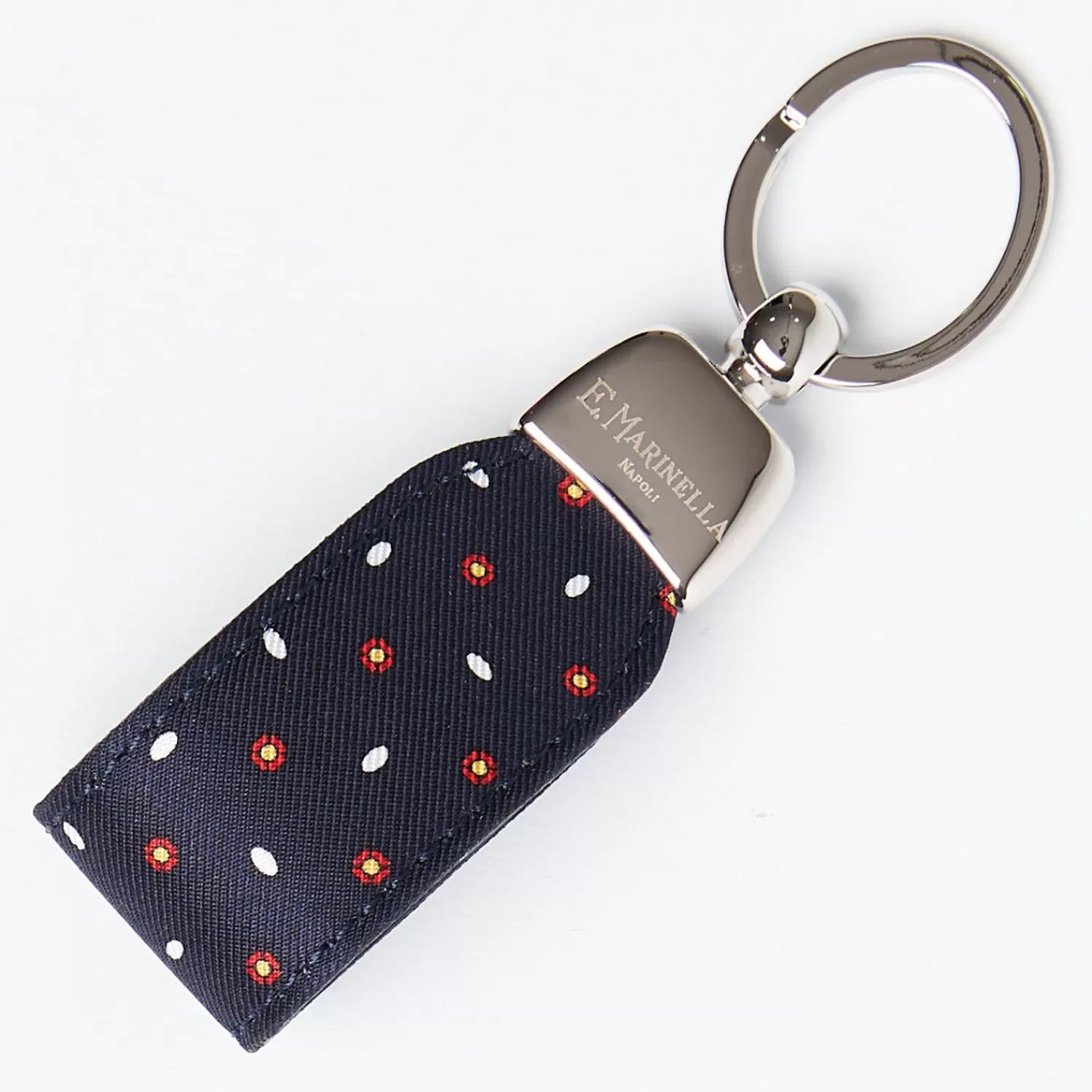 Dark Blue Keyfob In Silk And Leather>E.Marinella Hot