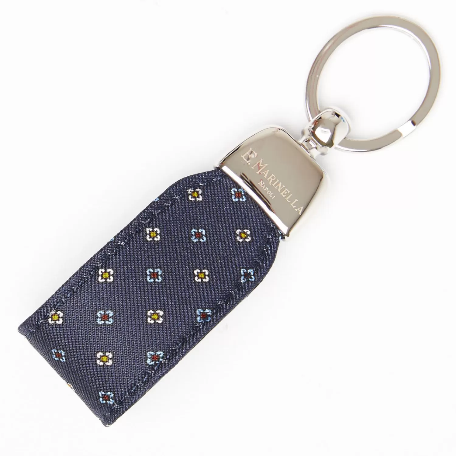 Dark Blue Keyfob In Silk And Leather>E.Marinella Hot