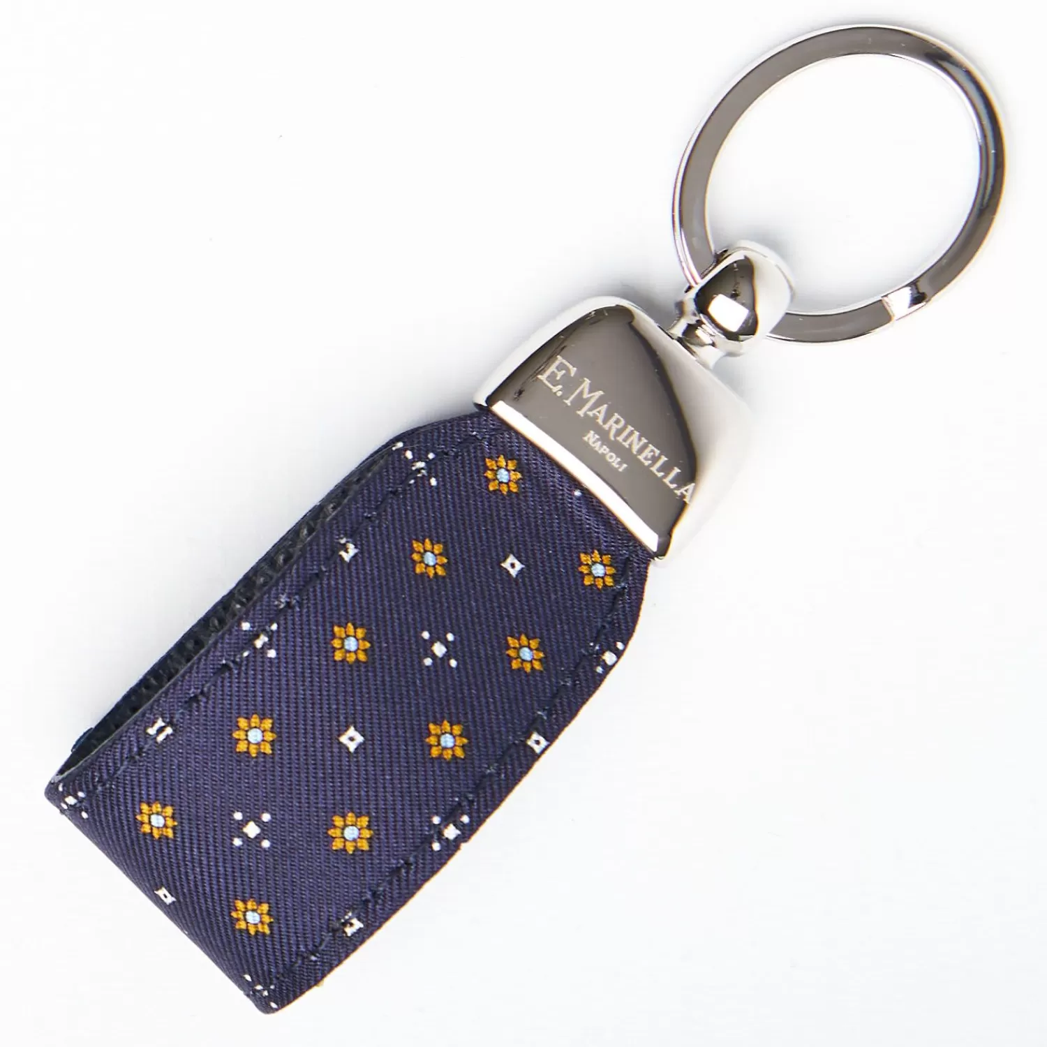 Dark Blue Keyfob In Silk And Leather>E.Marinella Fashion