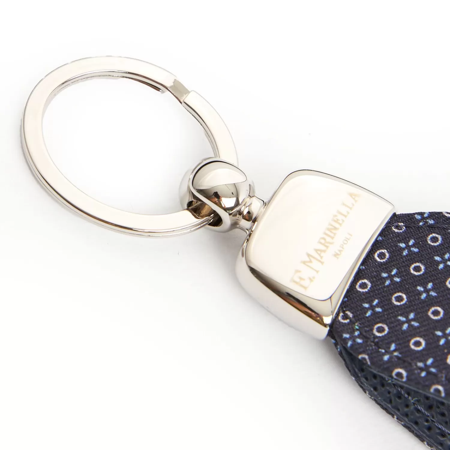 Dark Blue Keyfob In Silk And Leather>E.Marinella Flash Sale