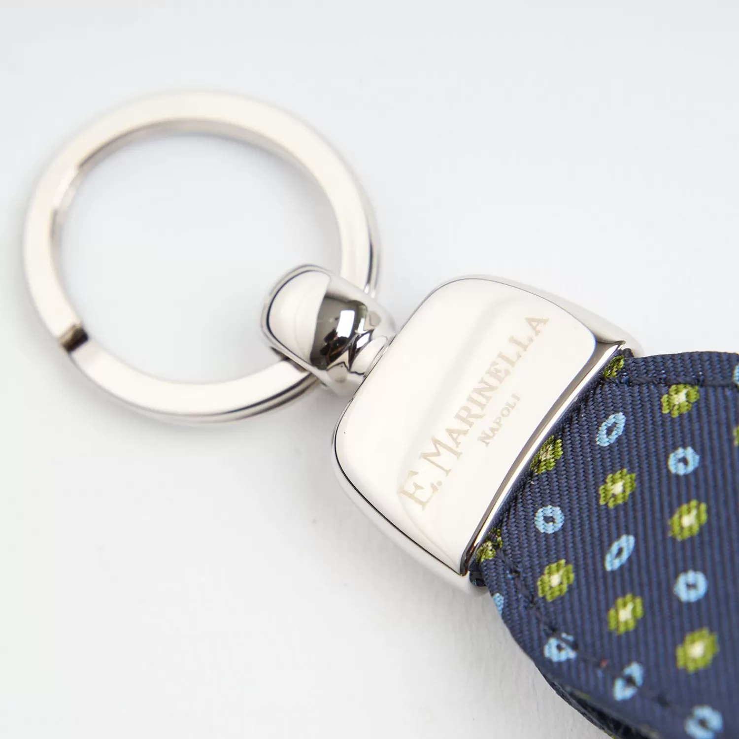 Dark Blue Keyfob In Silk And Leather>E.Marinella Flash Sale