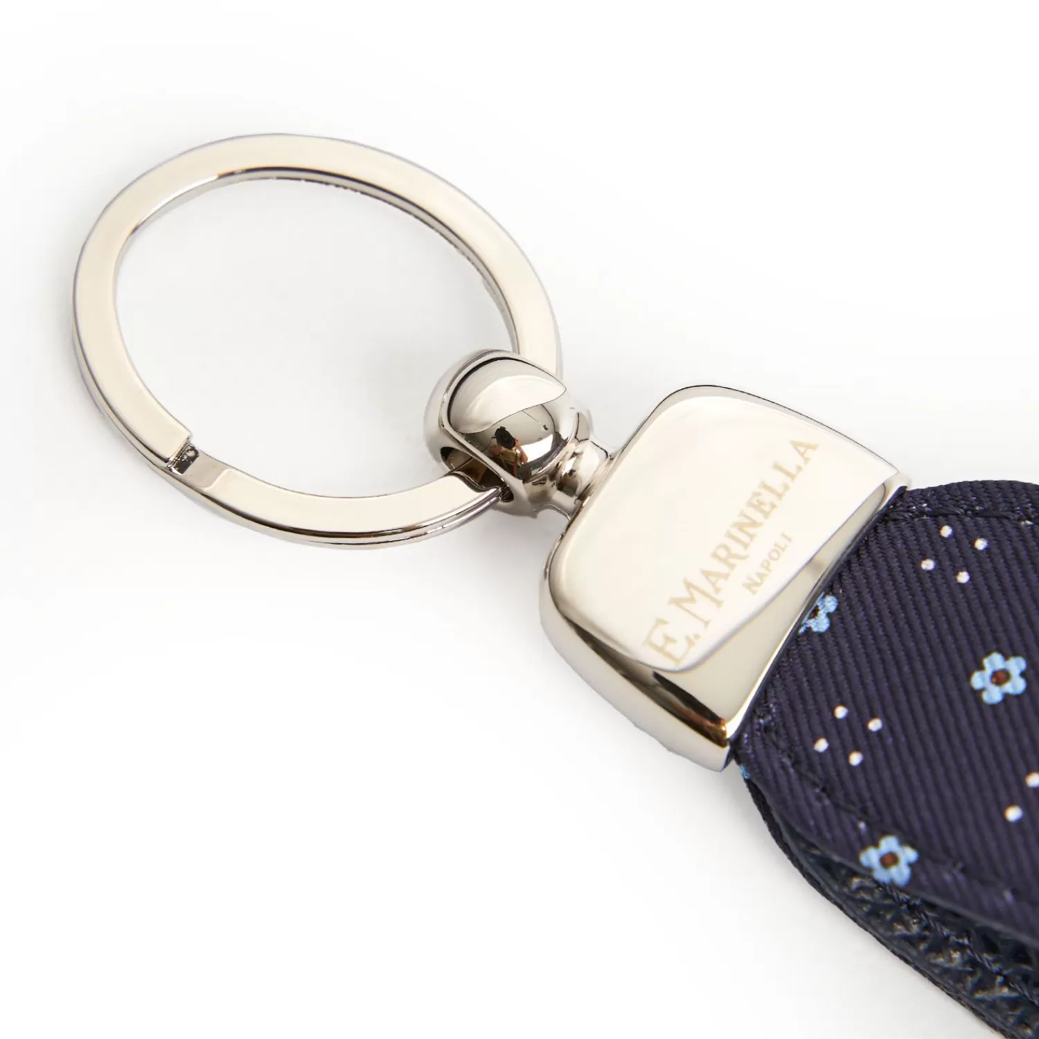 Dark Blue Keyfob In Silk And Leather>E.Marinella Online