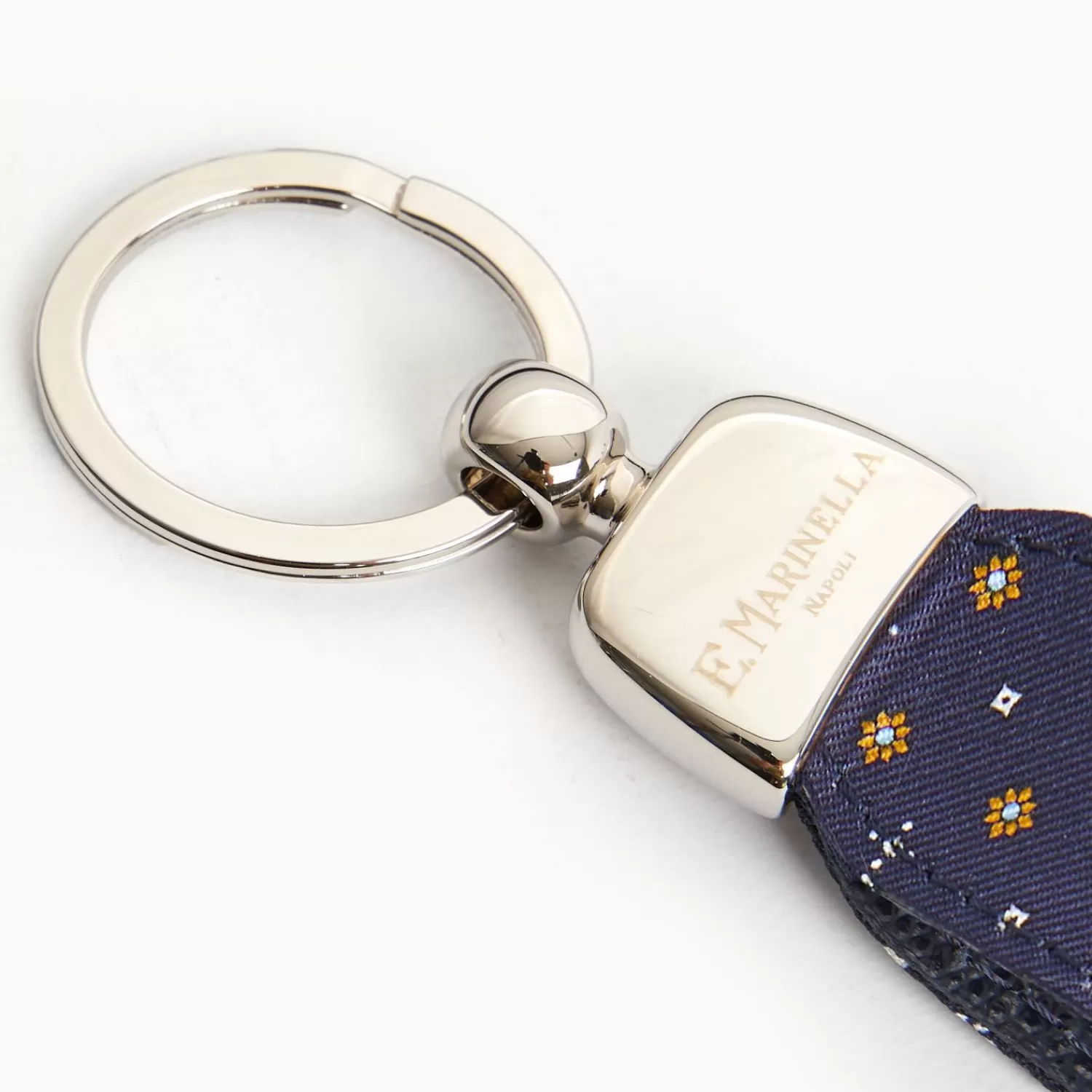 Dark Blue Keyfob In Silk And Leather>E.Marinella Fashion