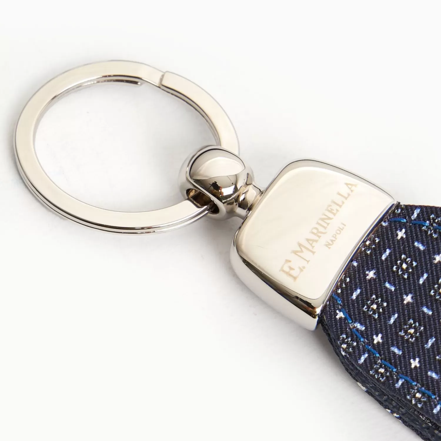 Dark Blue Keyfob In Silk And Leather>E.Marinella Sale