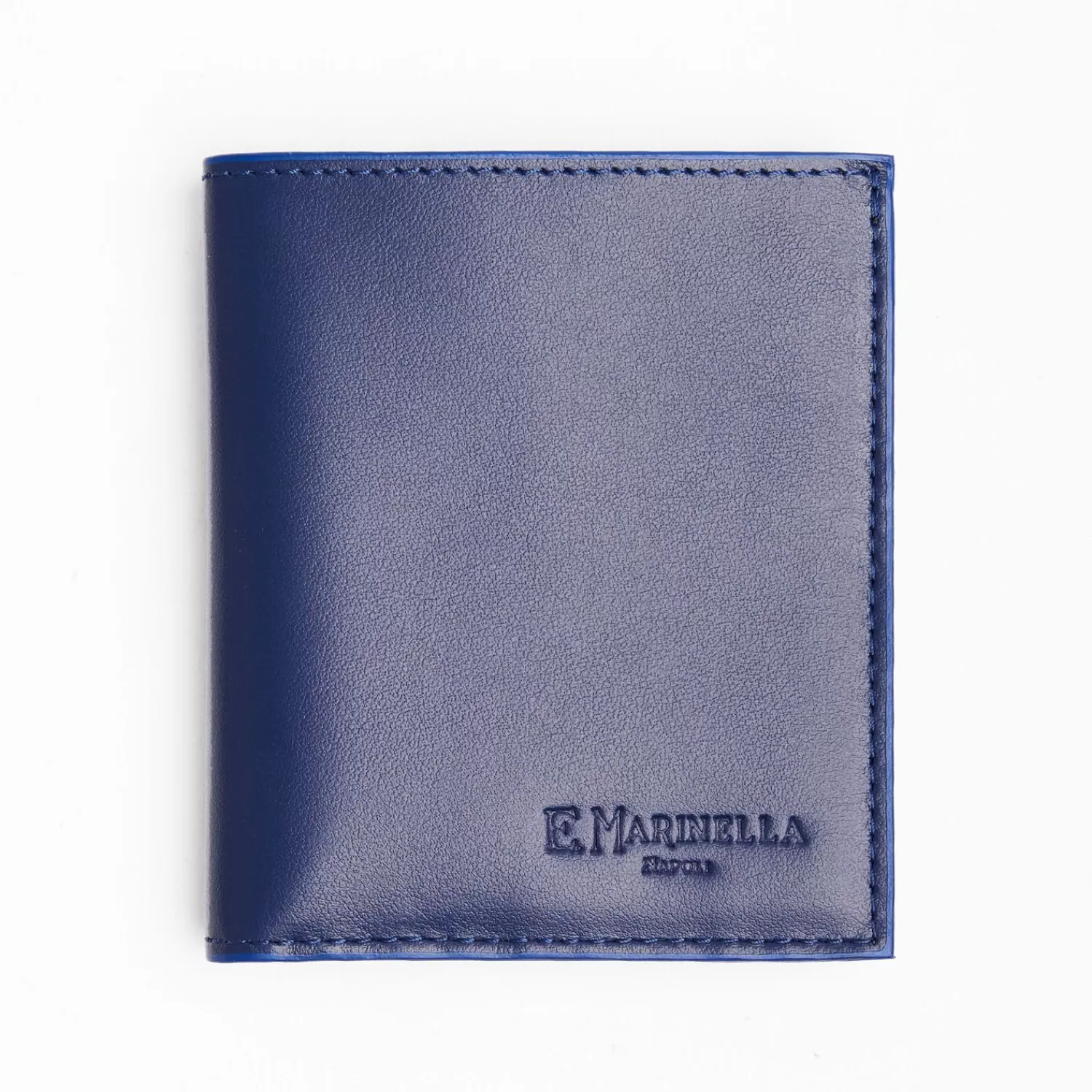 Dark Blue Leather Small Wallet>E.Marinella Shop