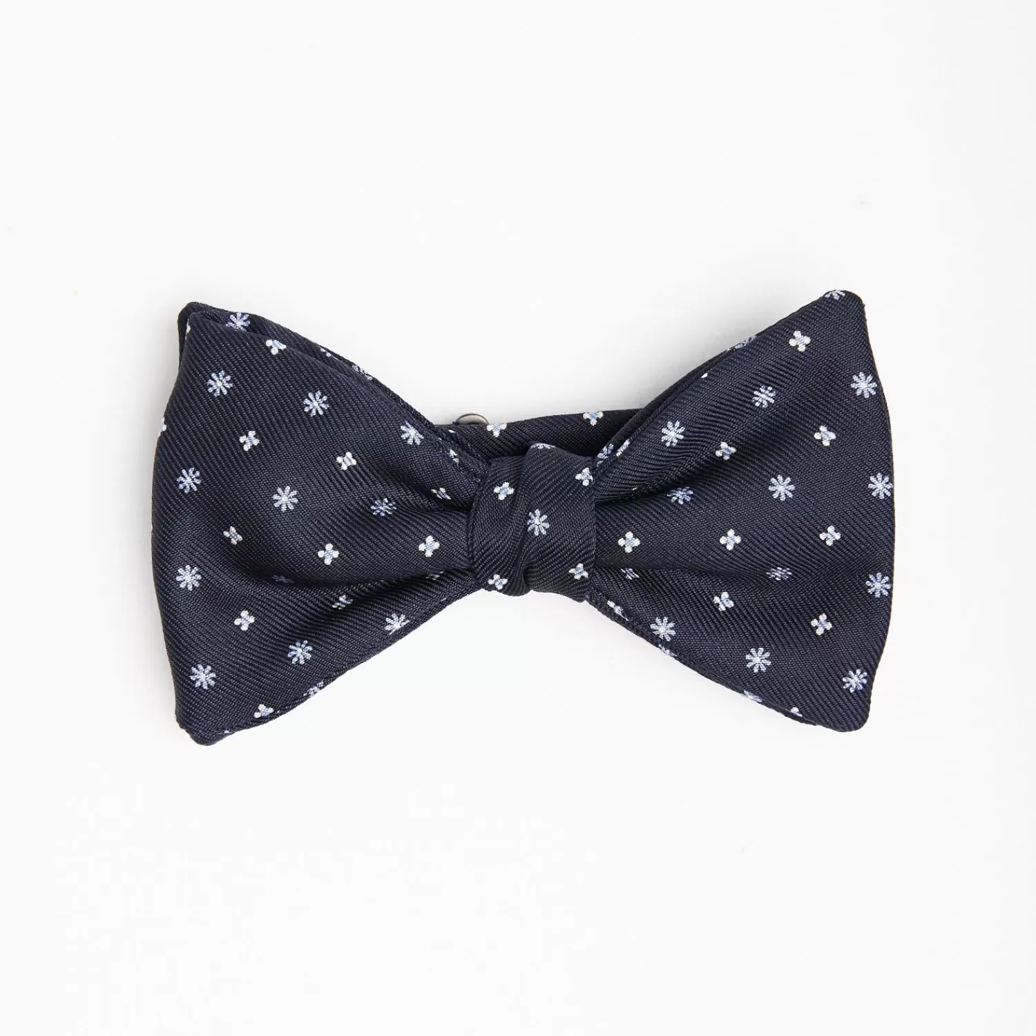 Dark Blue Pre-Knotted Silk Bowtie - Mall Flower Pattern>E.Marinella Fashion